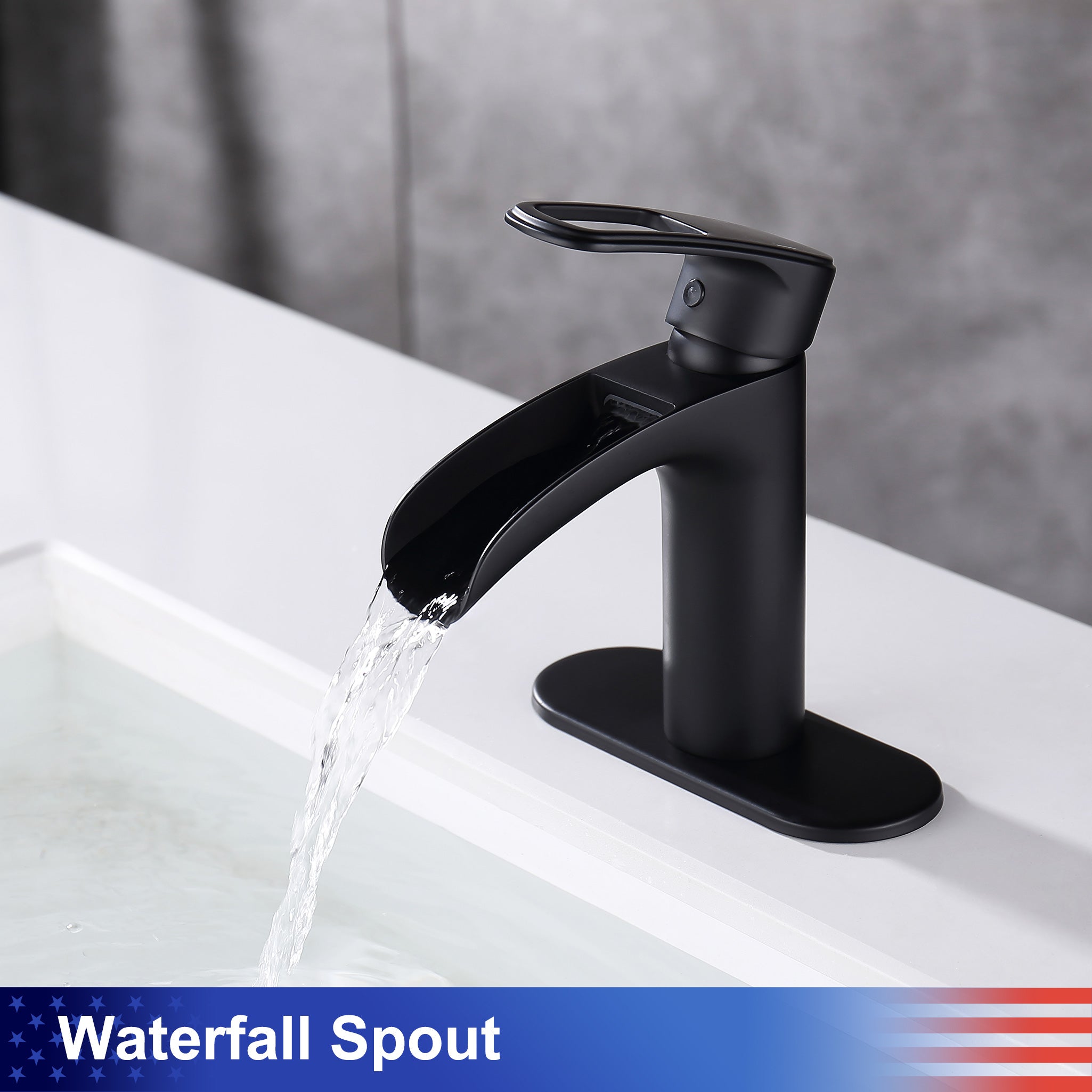 Single-Handle Waterfall Bathroom Faucet