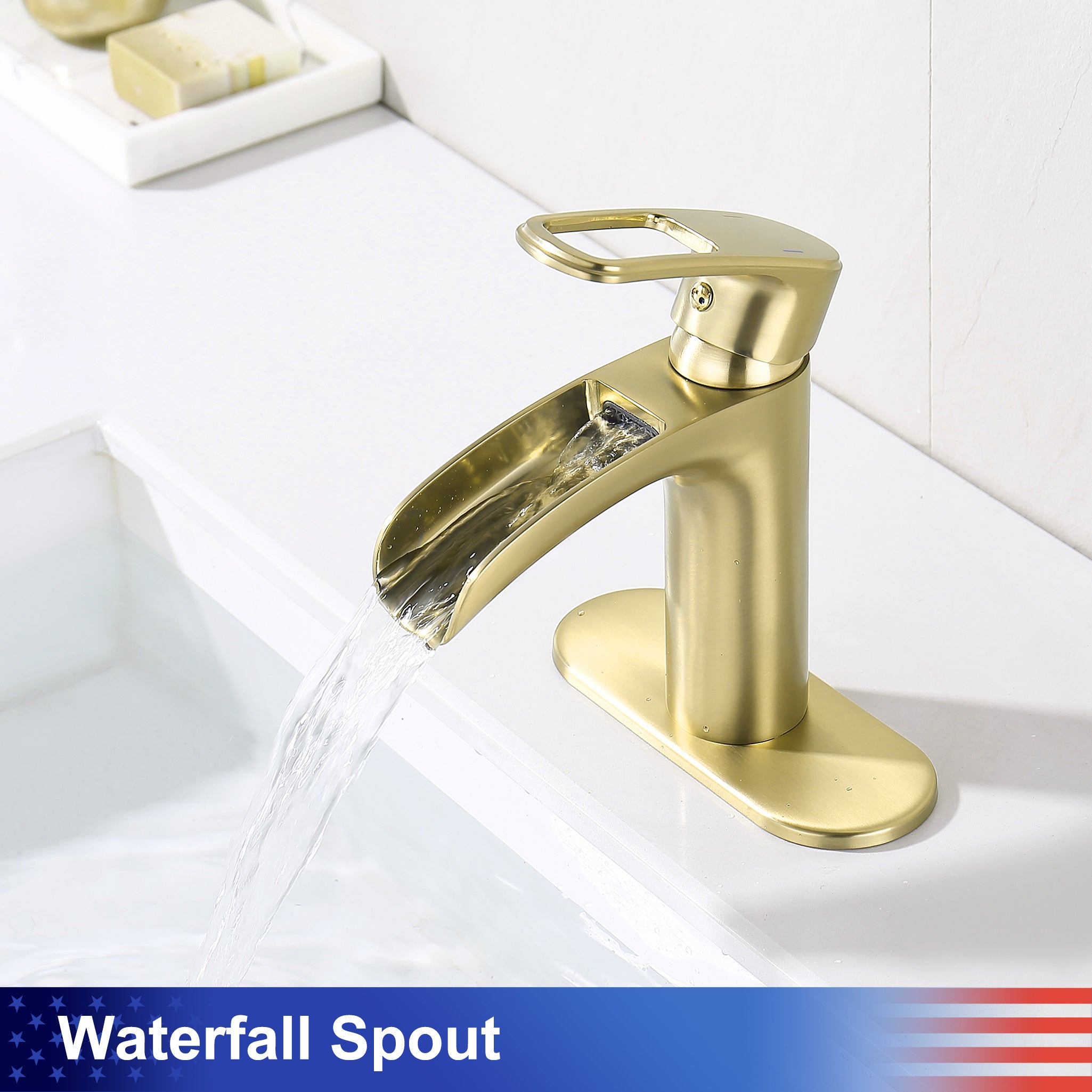 Single-Handle Waterfall Bathroom Faucet