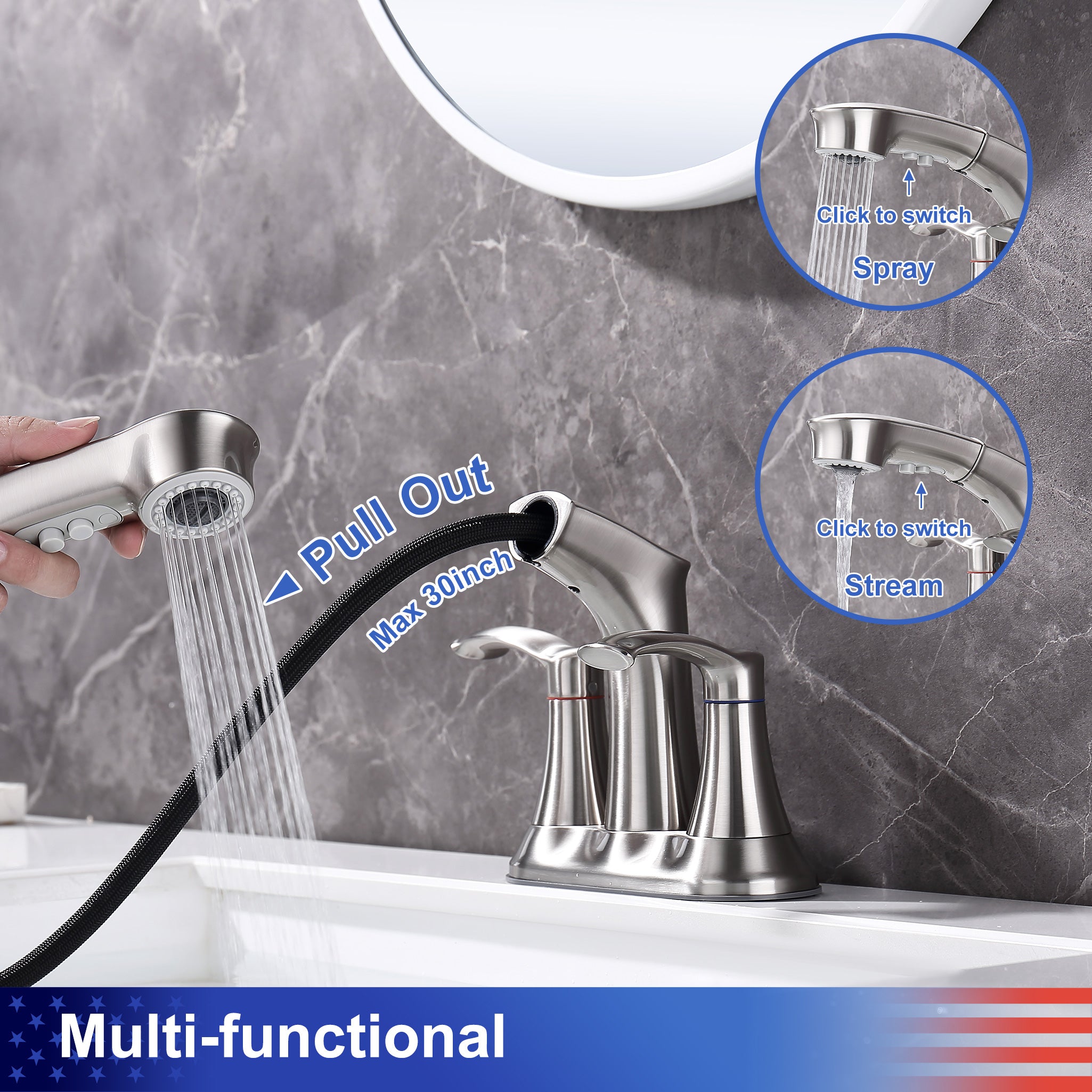 Centerset 2-Handle Pull-Out Specs