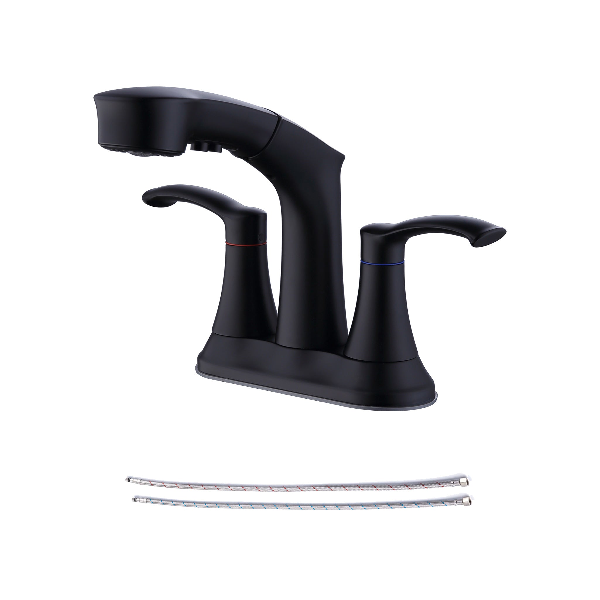 Black Centerset 2-Handle Pull-Out