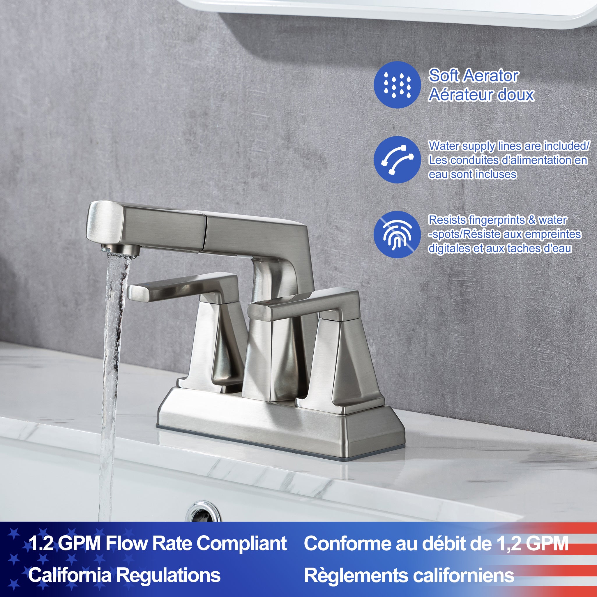 2-Handle Centerset Bathroom Faucet