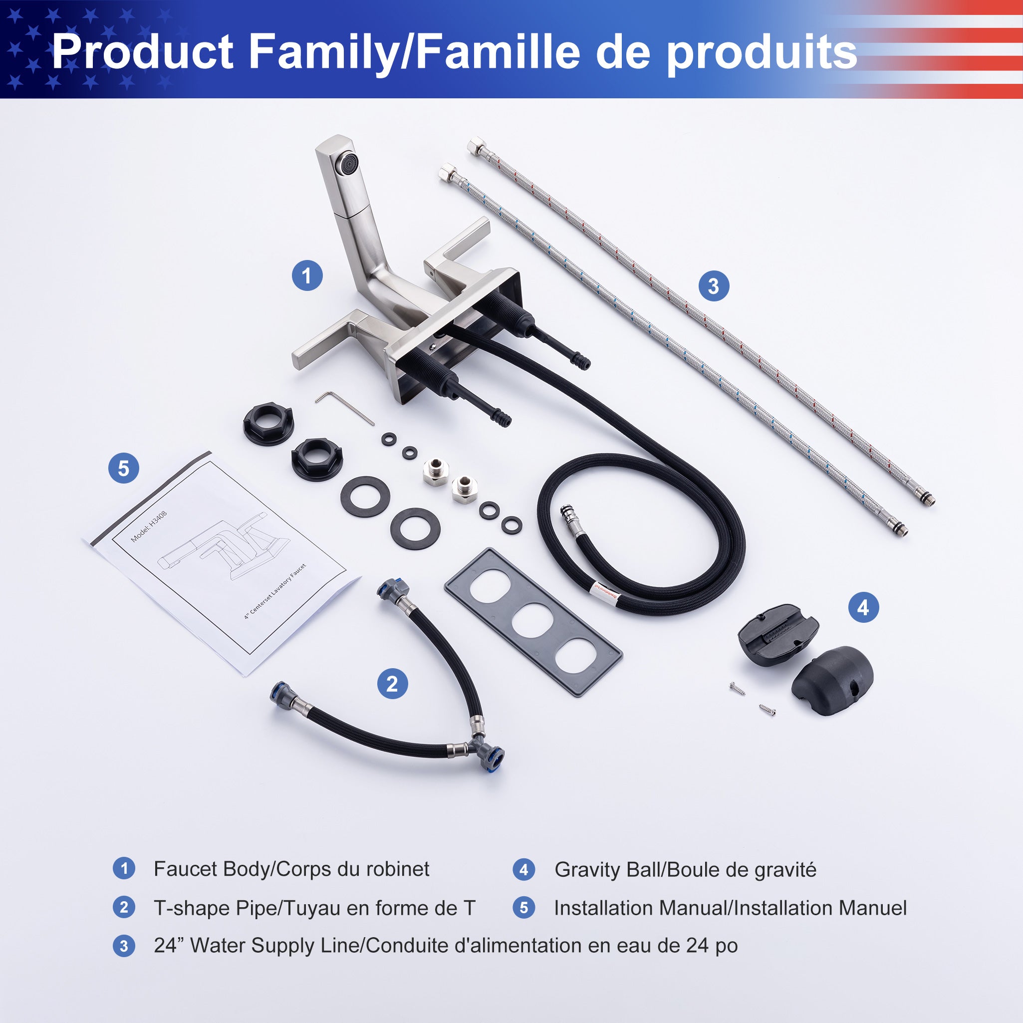 2-Handle Centerset Bathroom Faucet