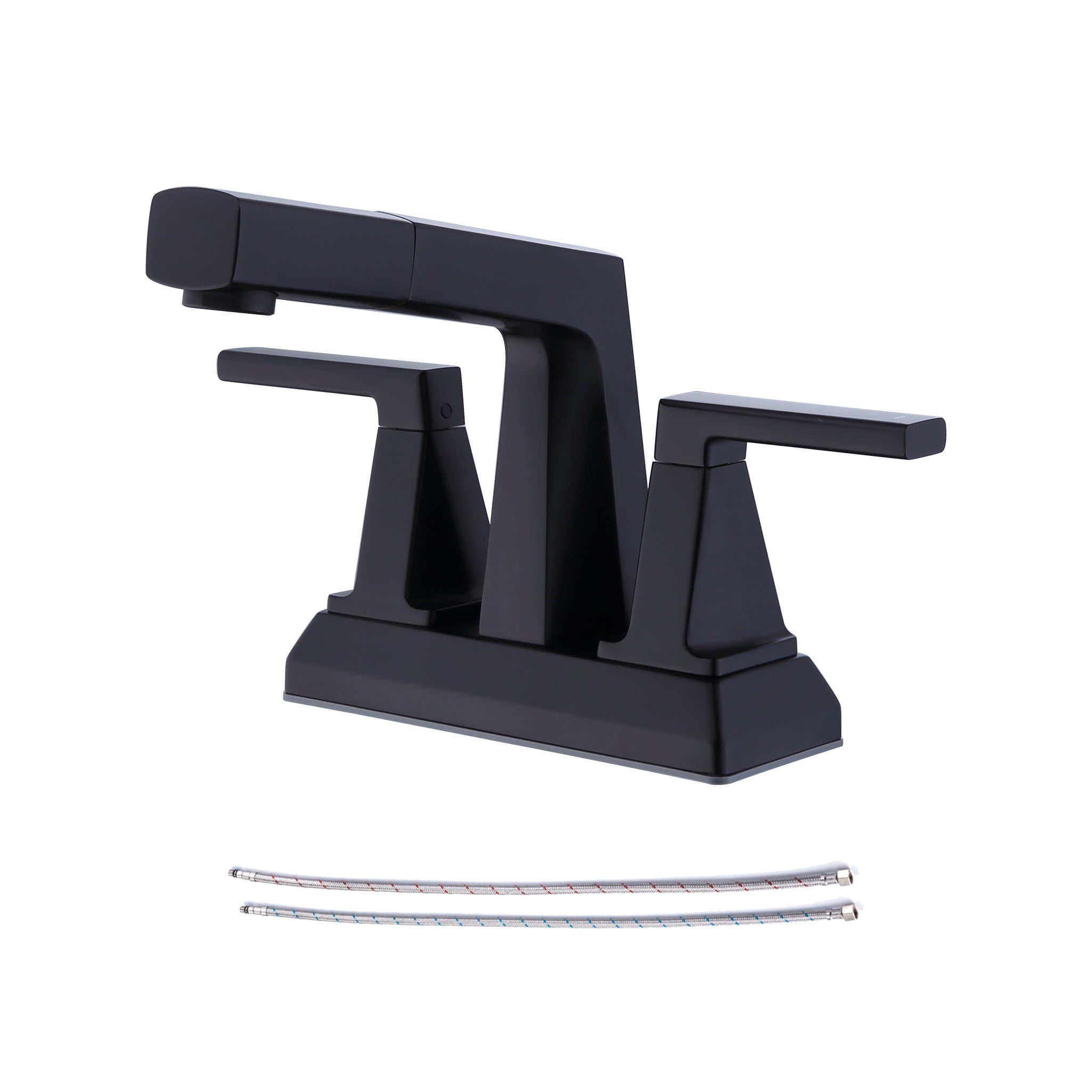 2-Handle Centerset Bathroom Faucet with Drain Assembly, Brushed Nickel