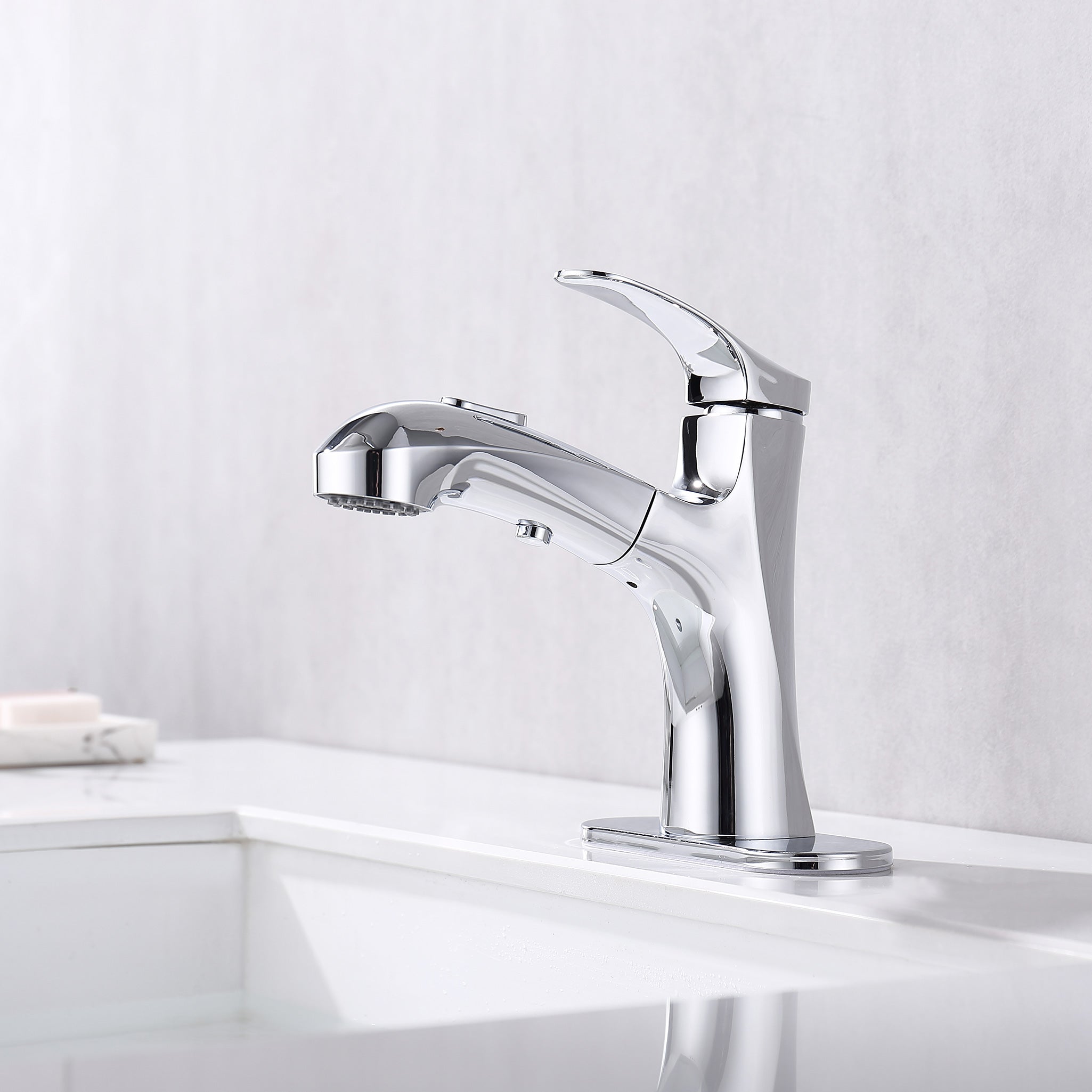 Single Handle Bathroom Faucet In Silver