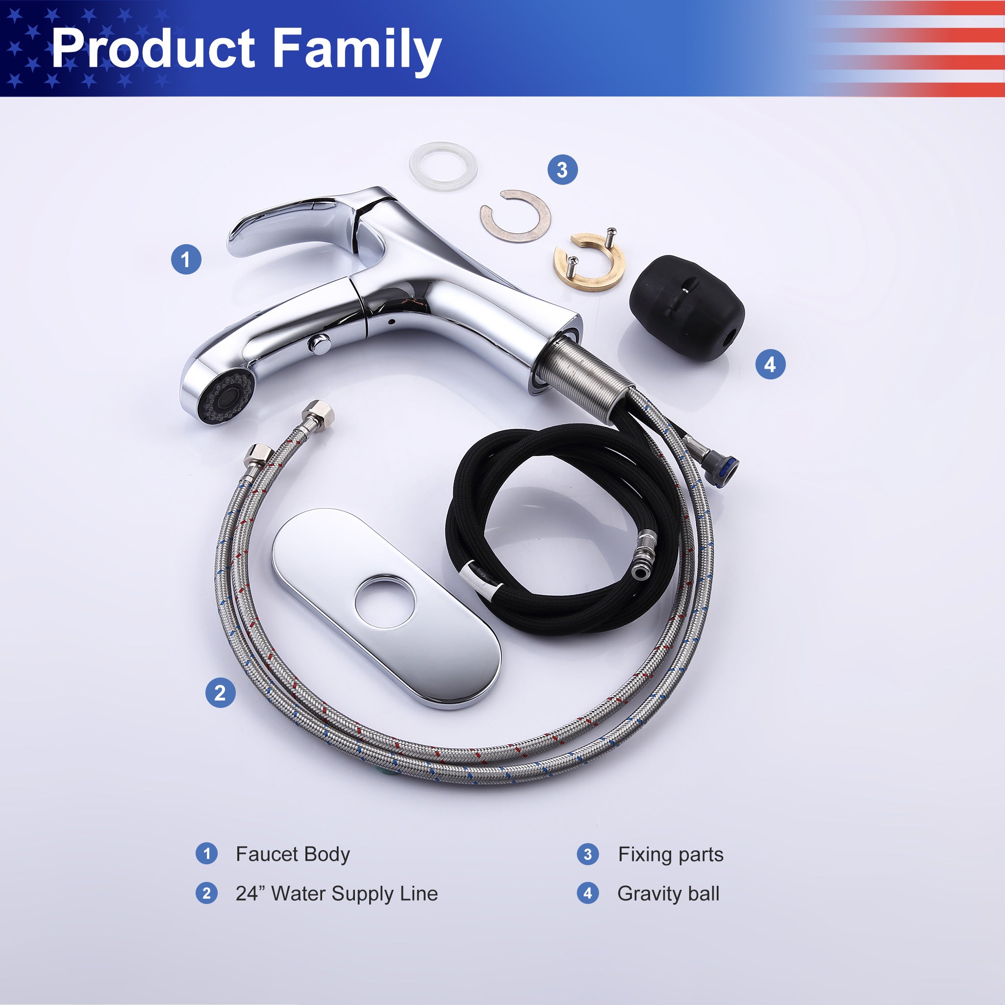 Single-Handle Pull-Out Bathroom Faucet (S5701)