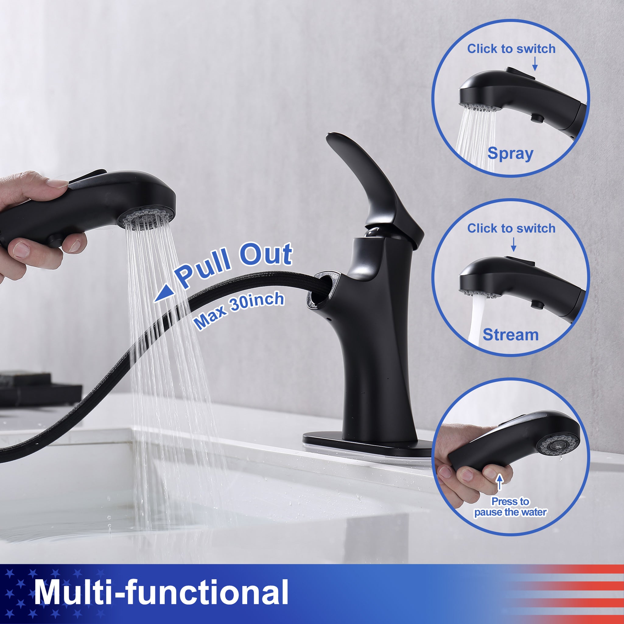 Single-Handle Pull-Out Bathroom Faucet (S5701)