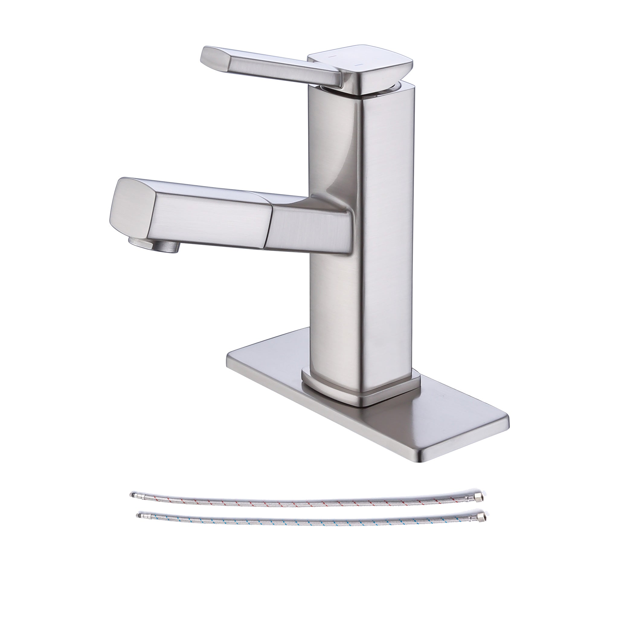 Silver Handled Pull-Out Bathroom Faucet RX5801