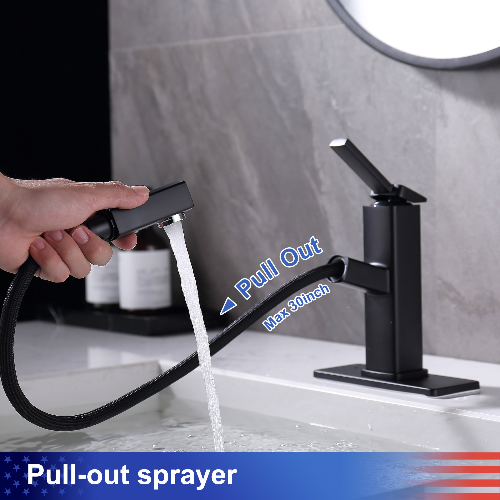 Single-Handle Pull-Out Bathroom Faucet (S5801)