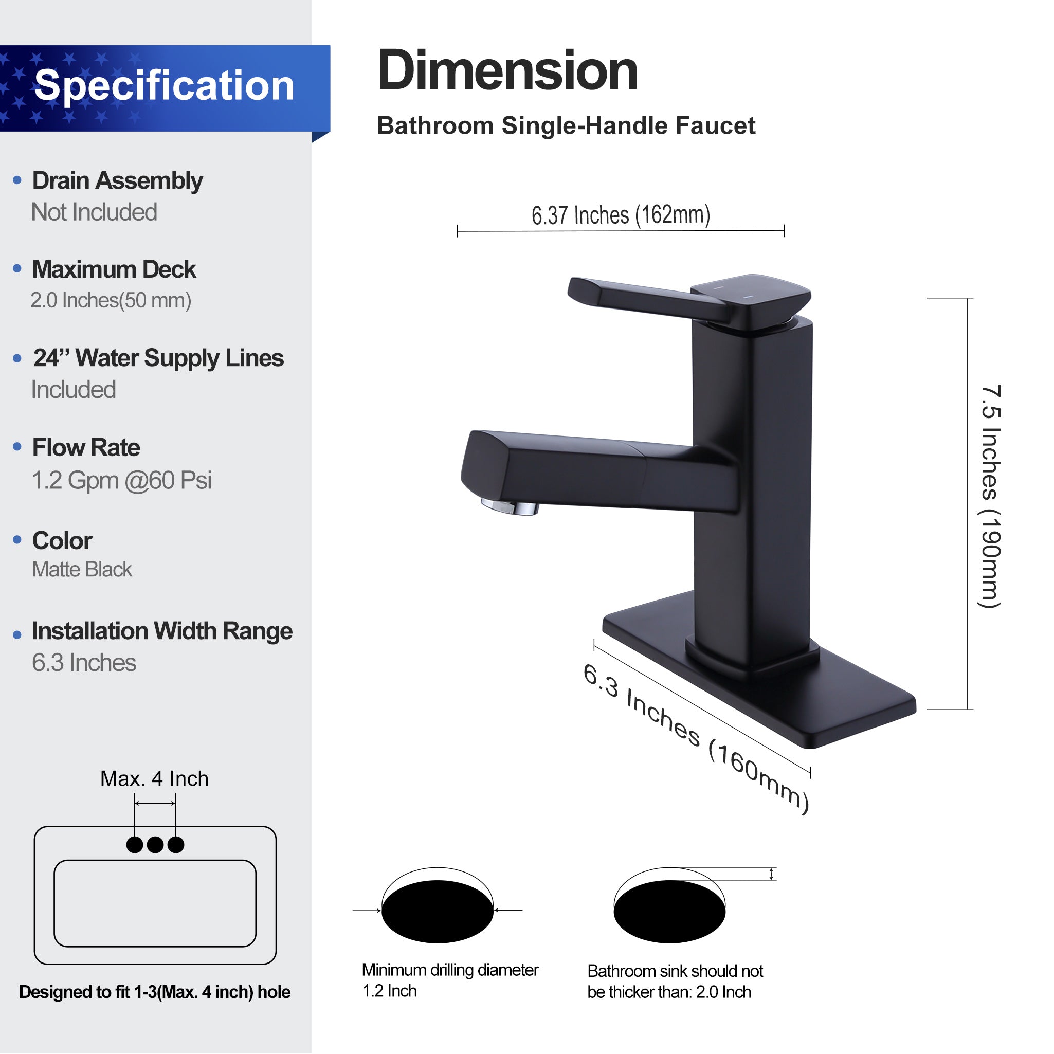 Single-Handle Pull-Out Bathroom Faucet (S5801)