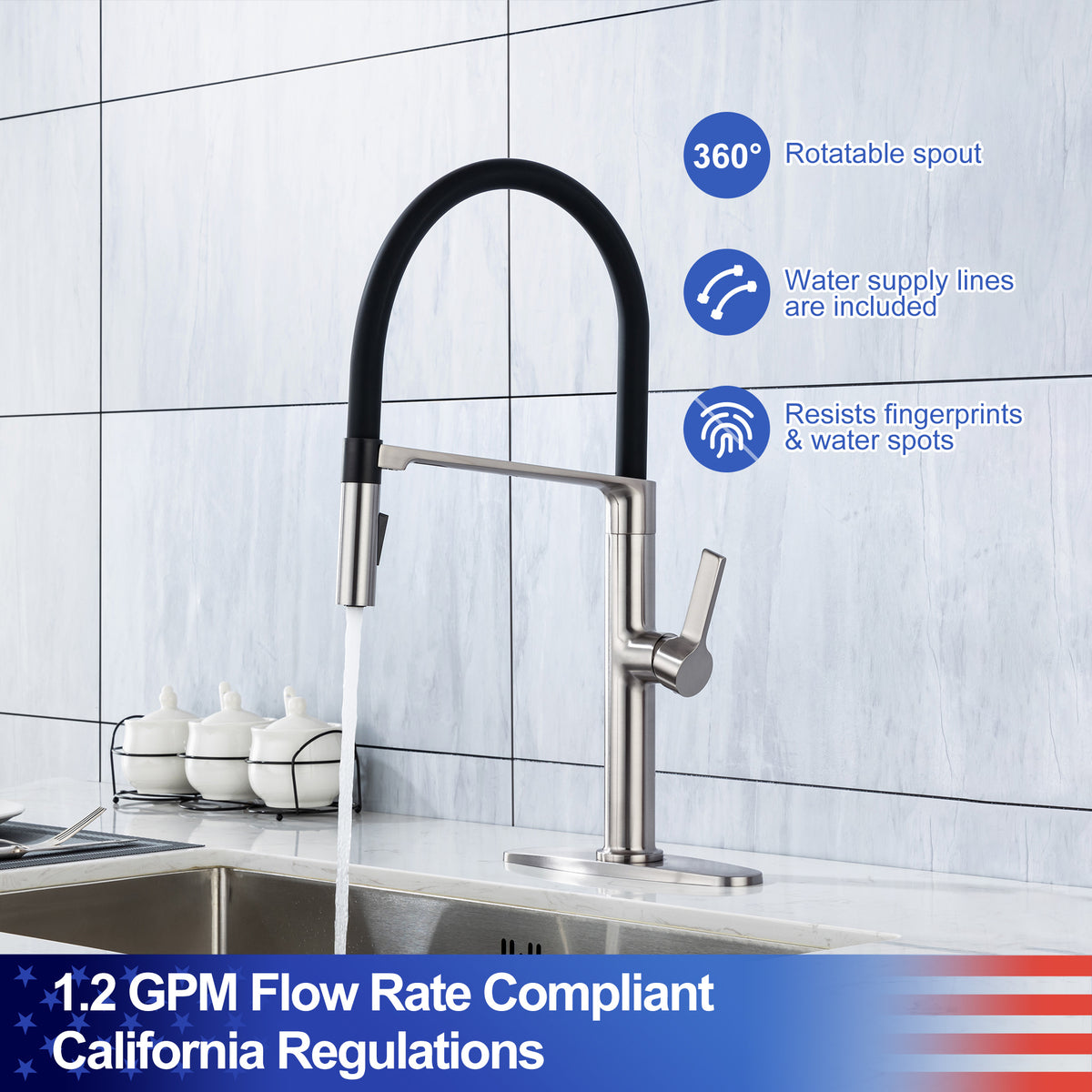 Single-Handle Pull-Down Kitchen Faucet