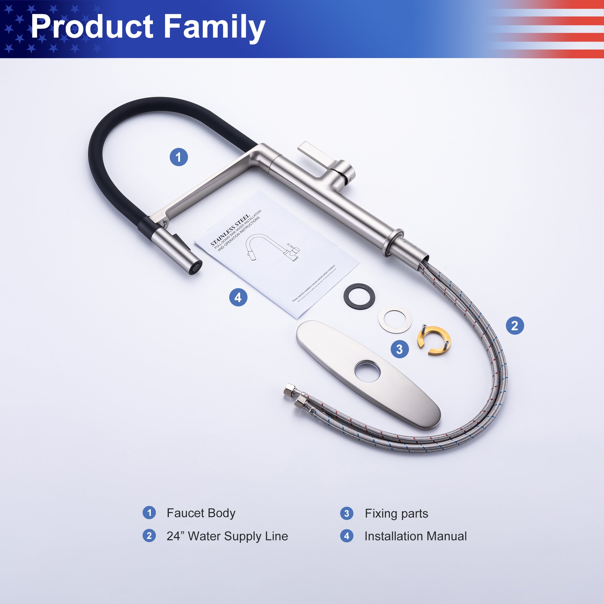 Single-Handle Pull-Down Kitchen Faucet