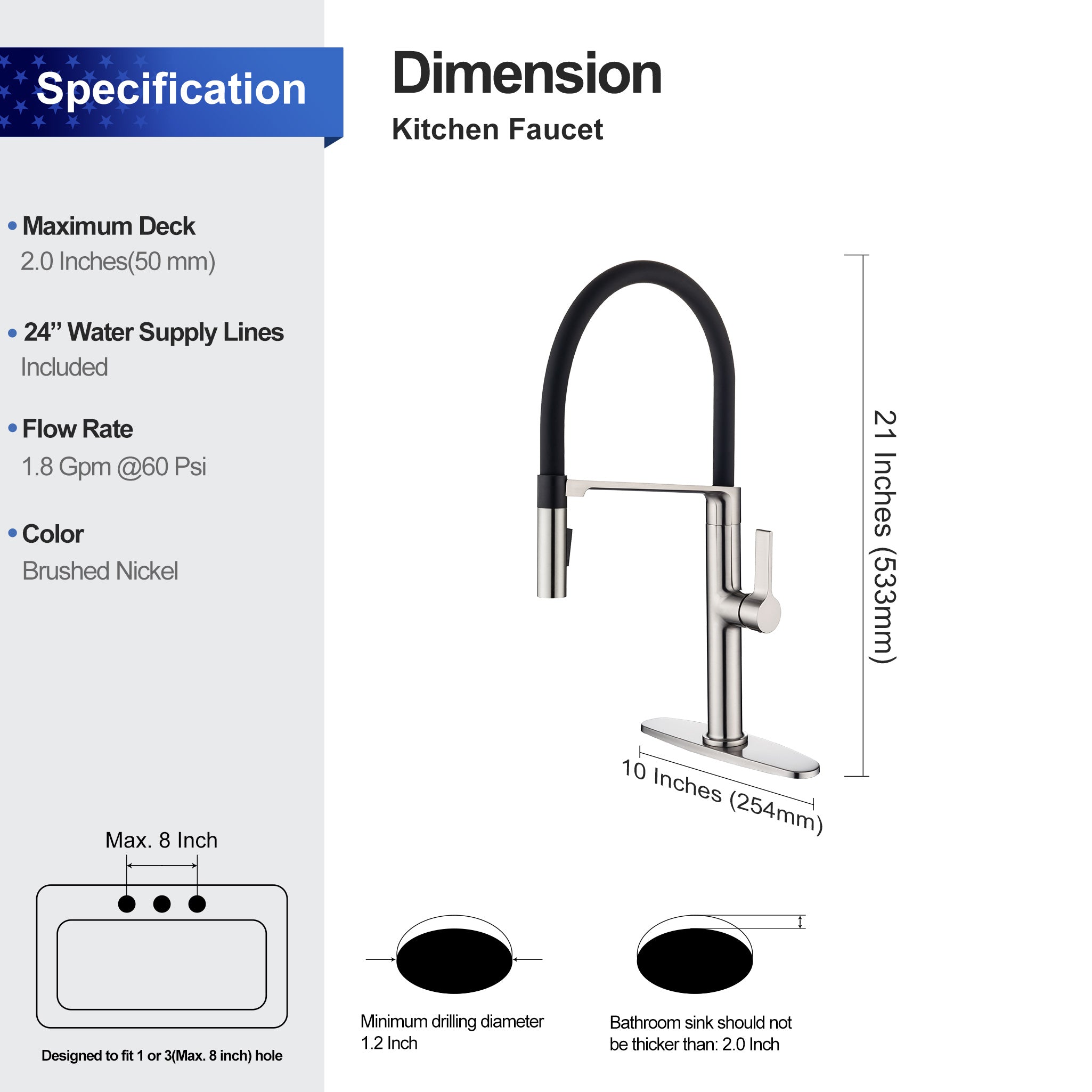 Pull-Down Single Handle Kitchen Faucet RX6006