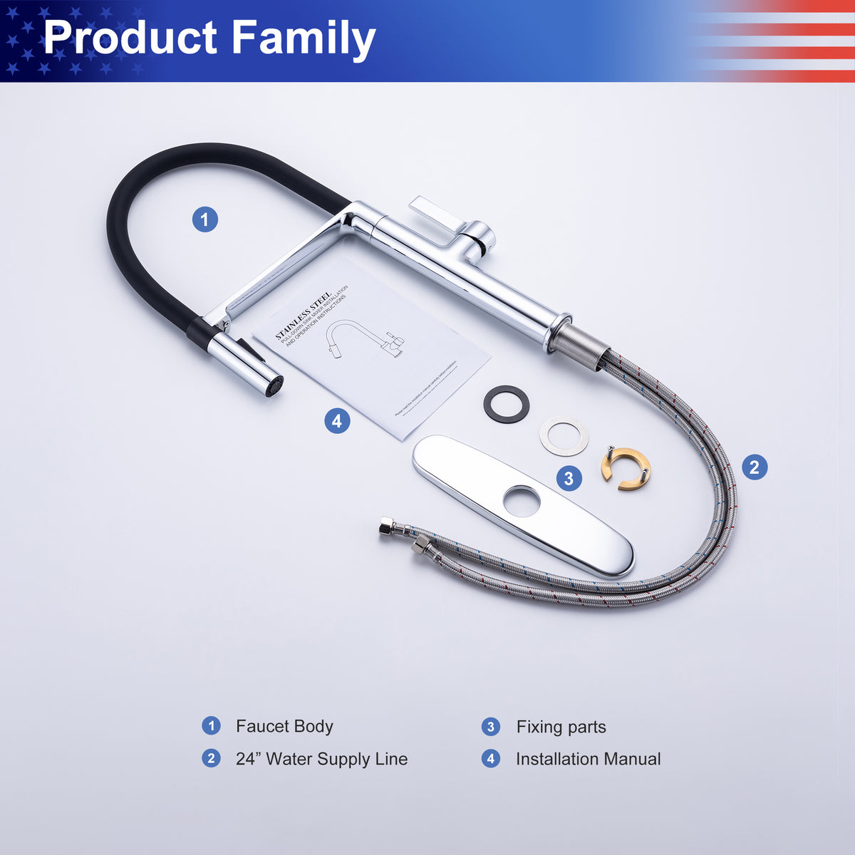 Single-Handle Pull-Down Kitchen Faucet