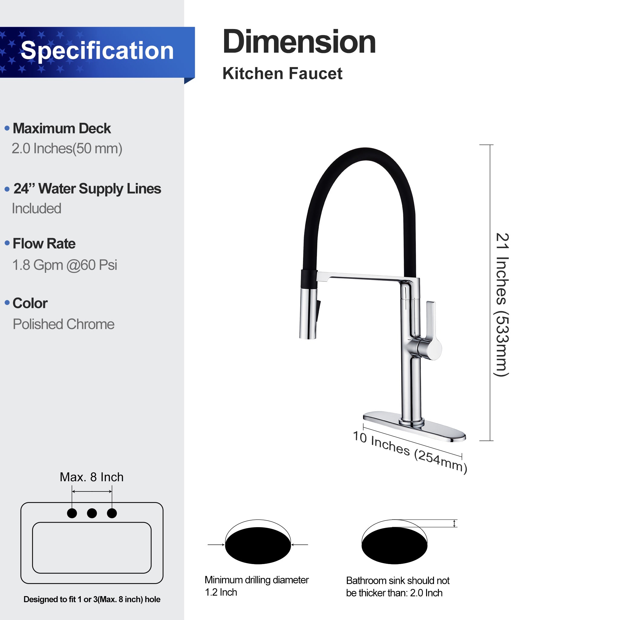 Pull-Down Single Handle Kitchen Faucet RX6006