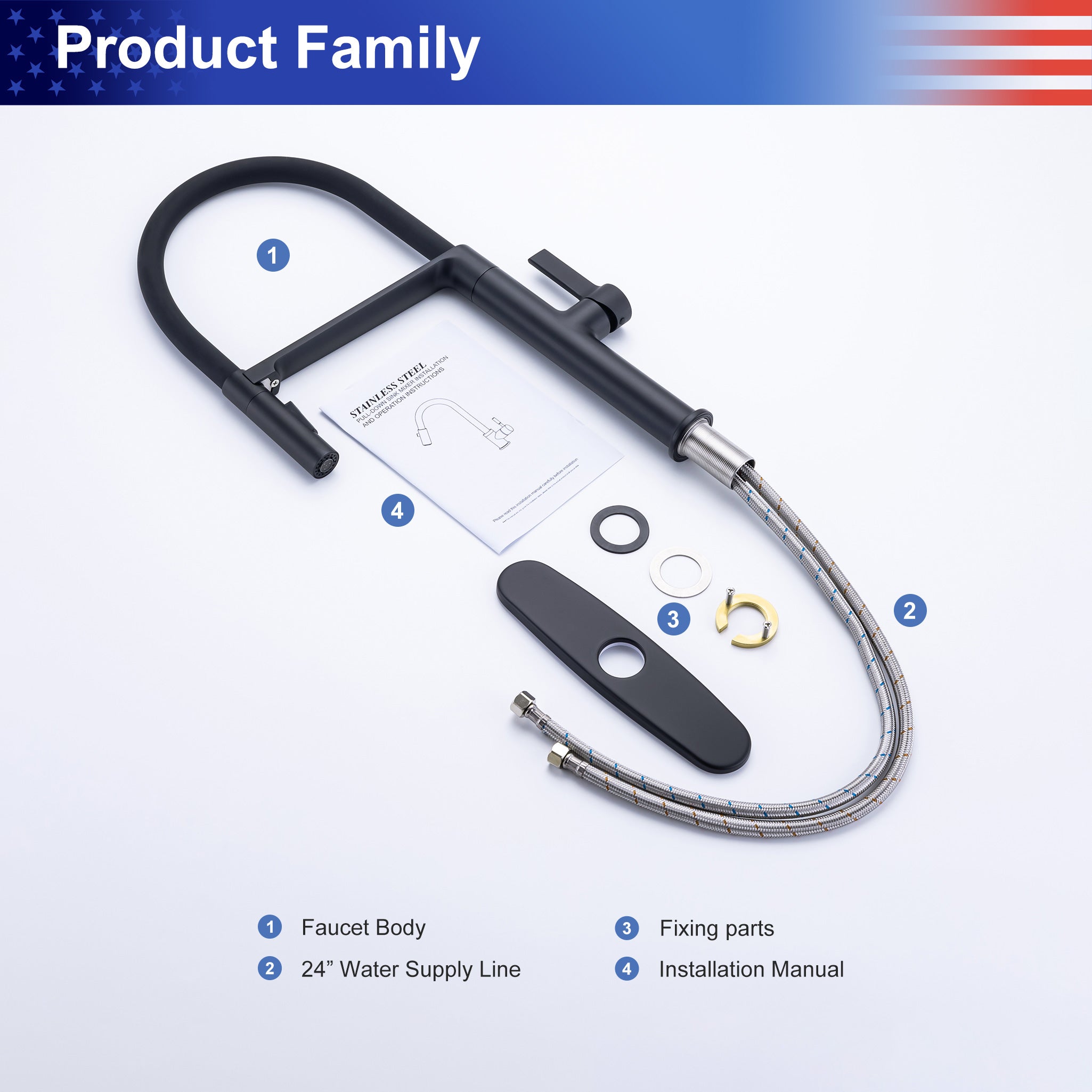 Single-Handle Pull-Down Kitchen Faucet
