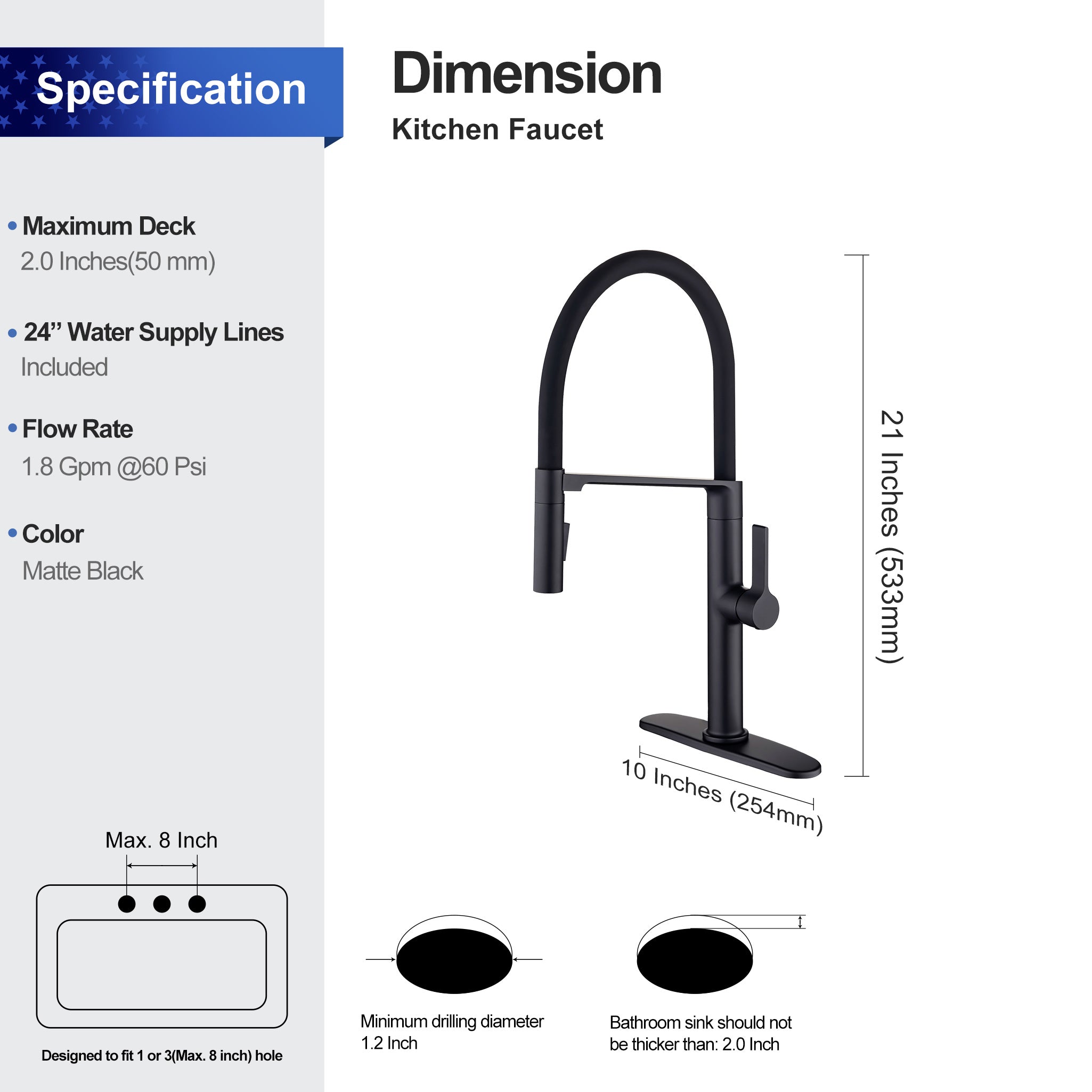 Pull-Down Single Handle Kitchen Faucet RX6006