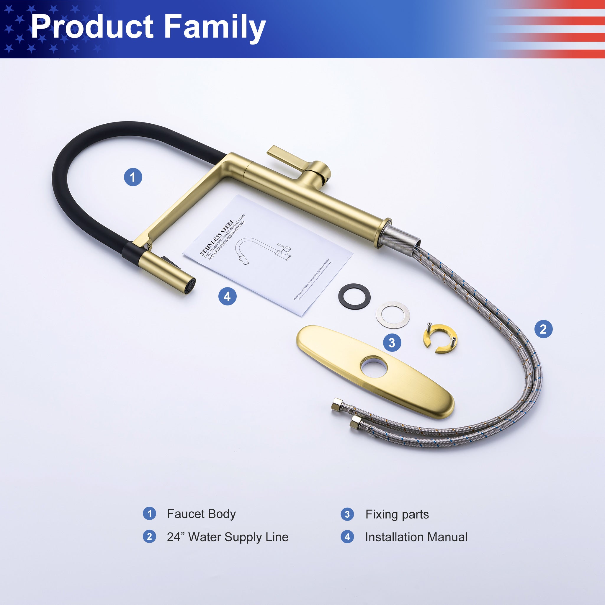 Single-Handle Pull-Down Kitchen Faucet