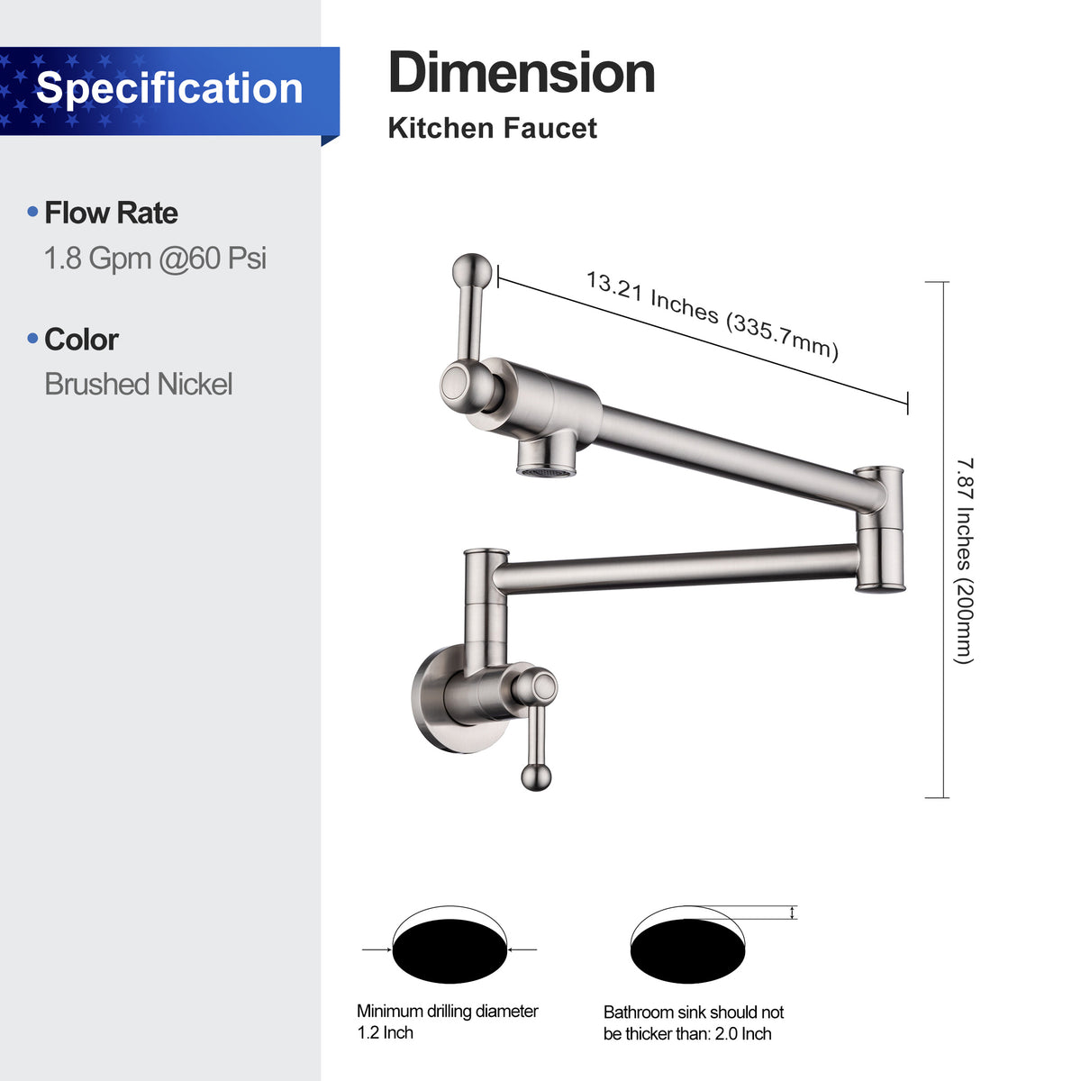RAINLEX Single-Handle Kitchen Faucet (S6007)