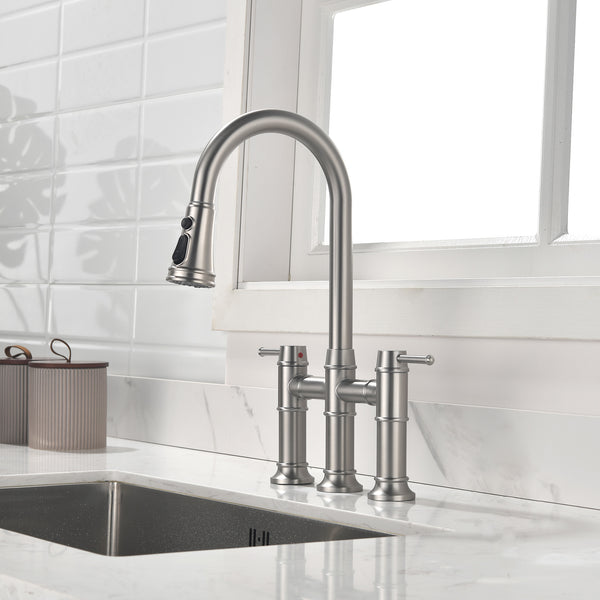 Pull-Down Double Handle Kitchen Faucet RX6018