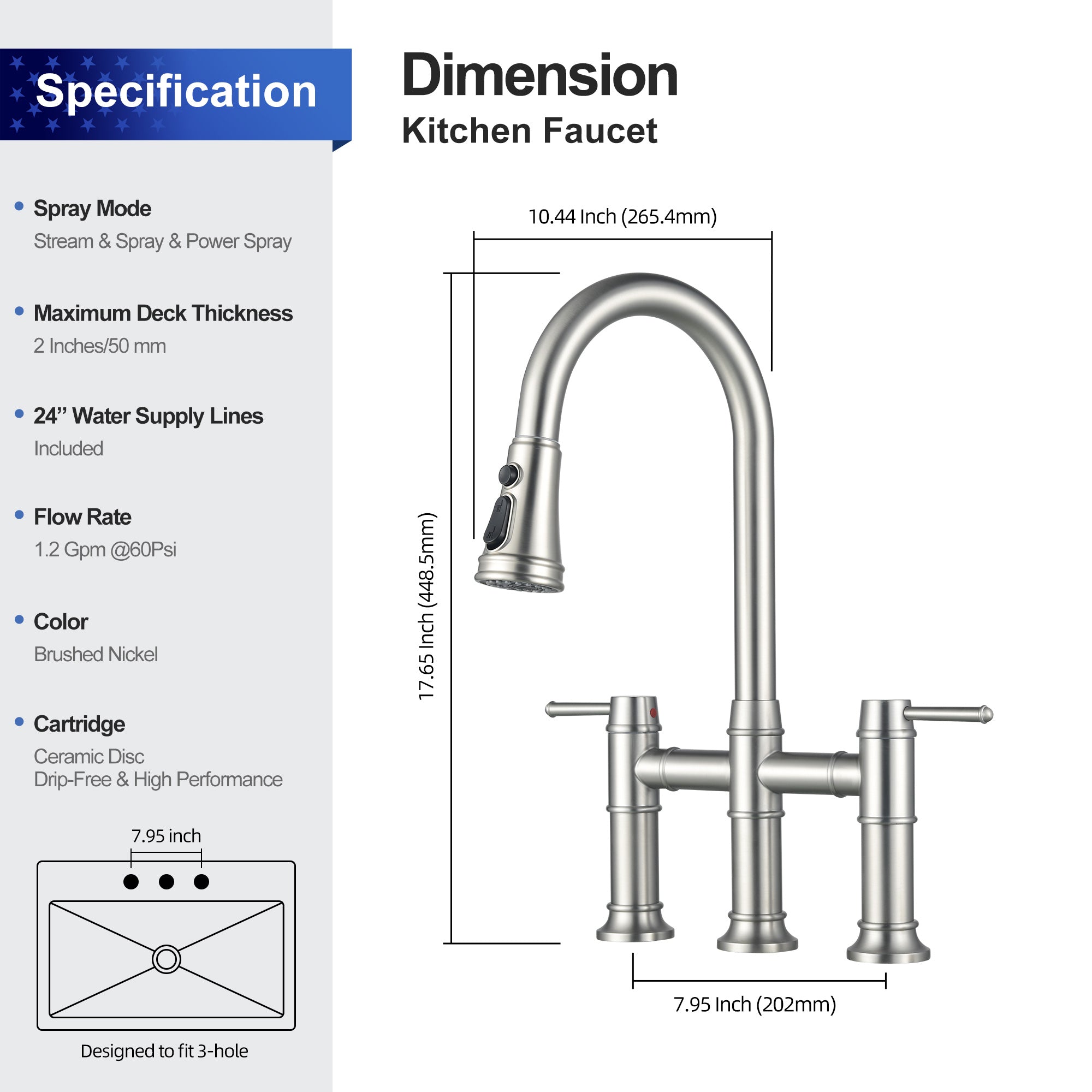 2-Handle Pull-Down Kitchen Faucet