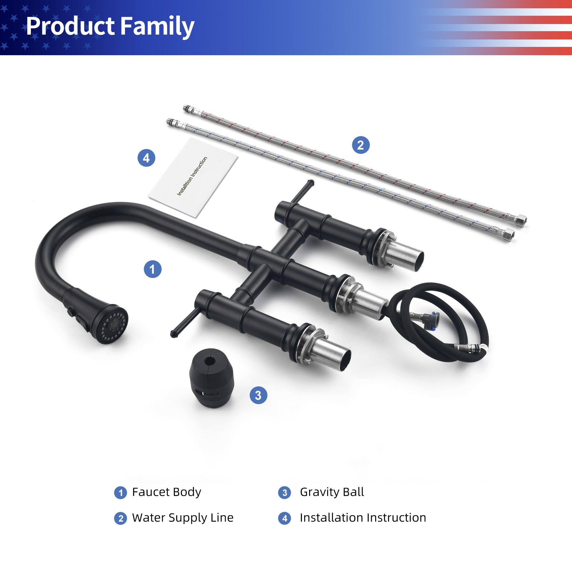 2-Handle Pull-Down Kitchen Faucet