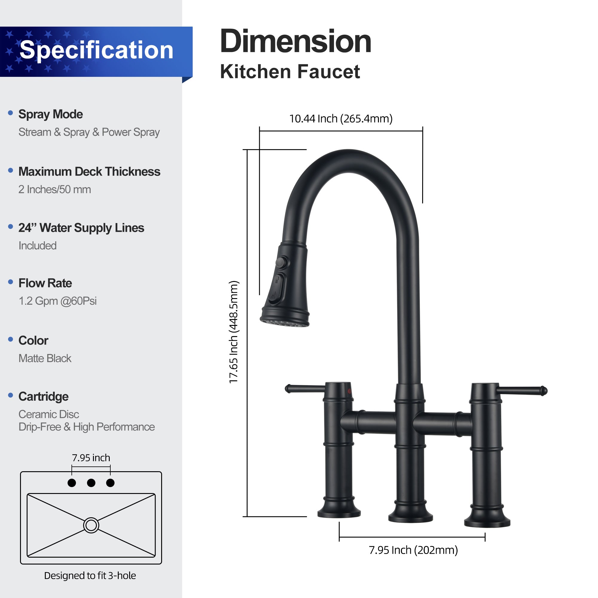 2-Handle Pull-Down Kitchen Faucet