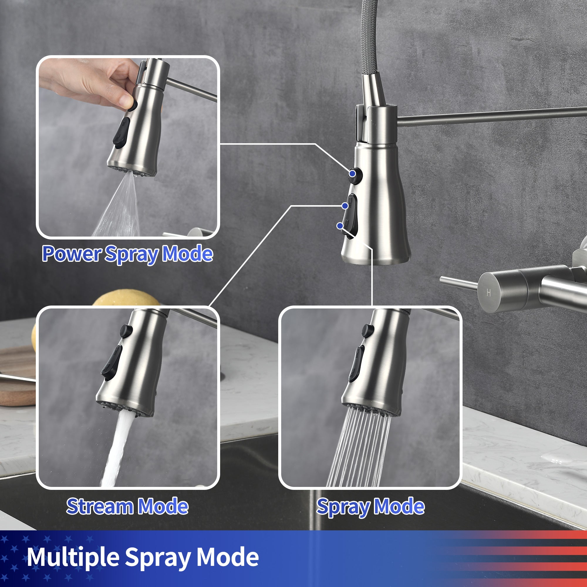 Single-Handle Pull-Down Kitchen Faucet (S6019)