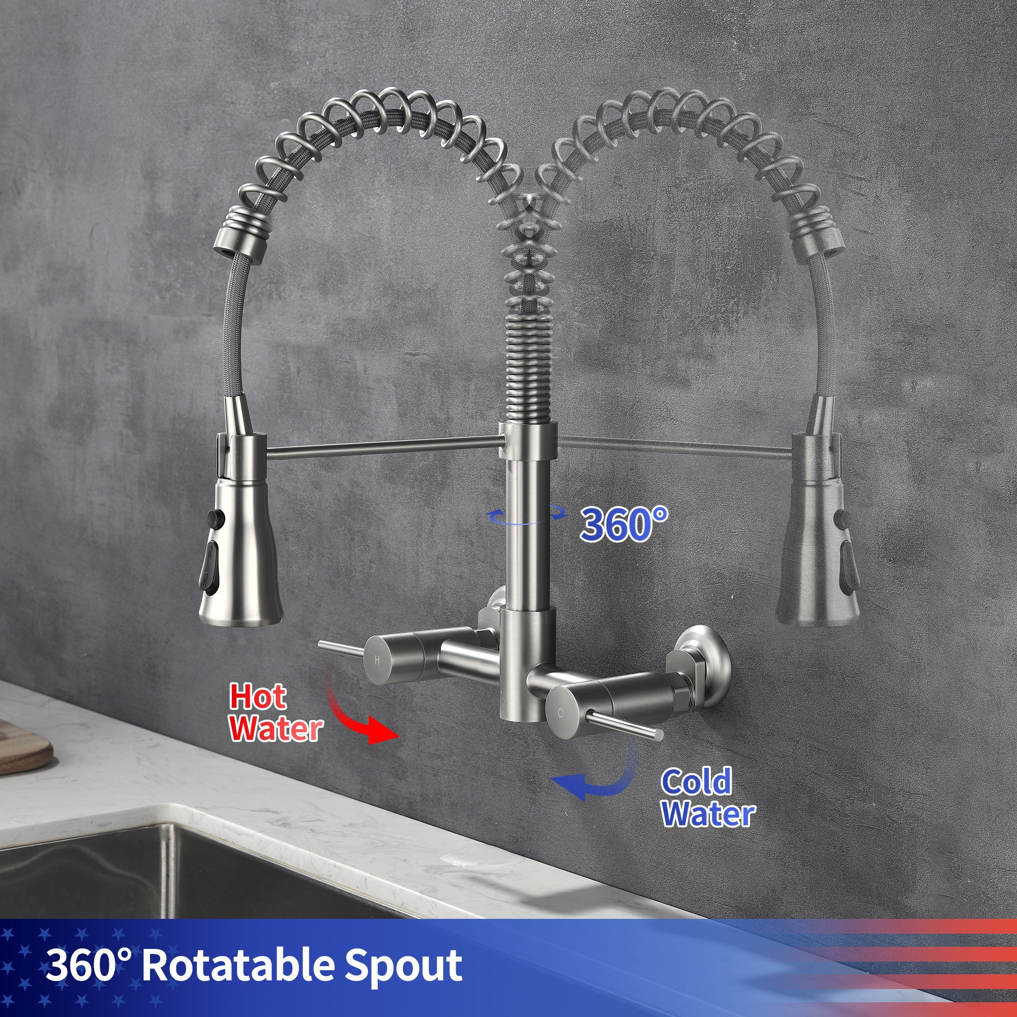 Single-Handle Pull-Down Kitchen Faucet (S6019)