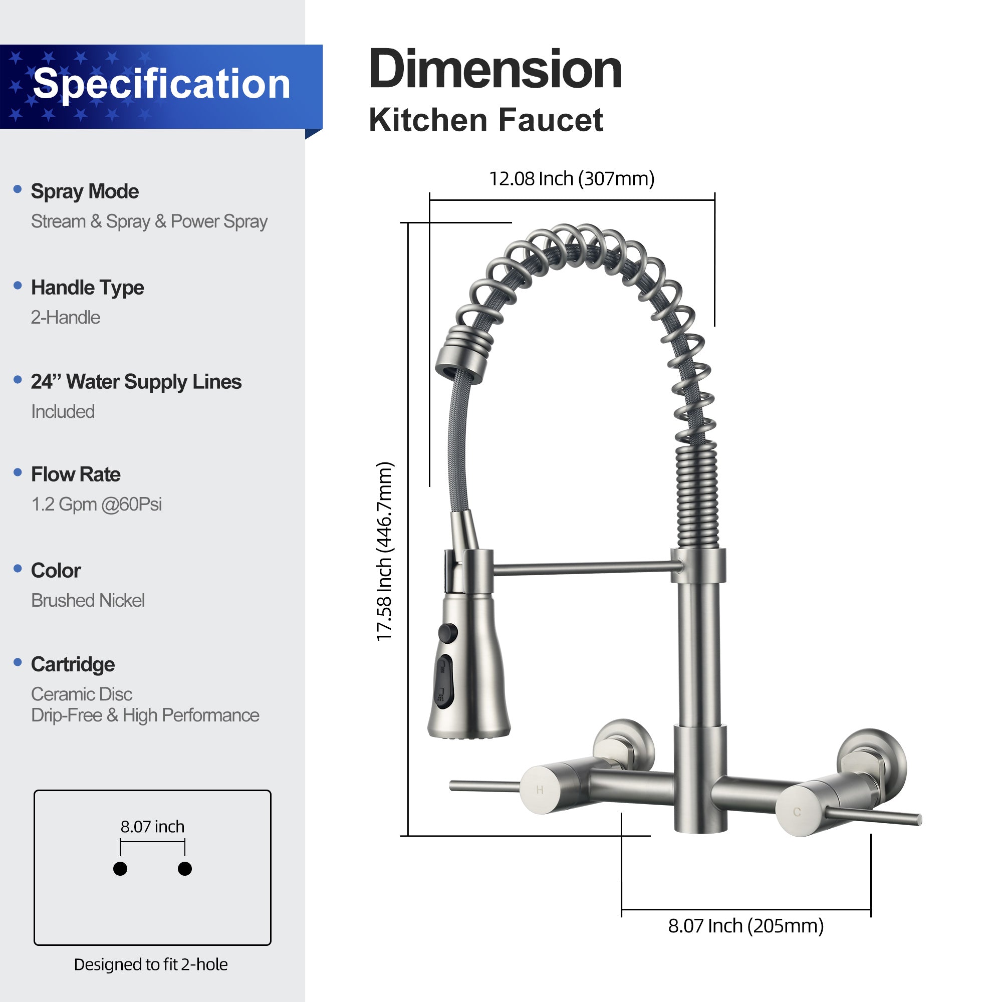 Single-Handle Pull-Down Kitchen Faucet (S6019)