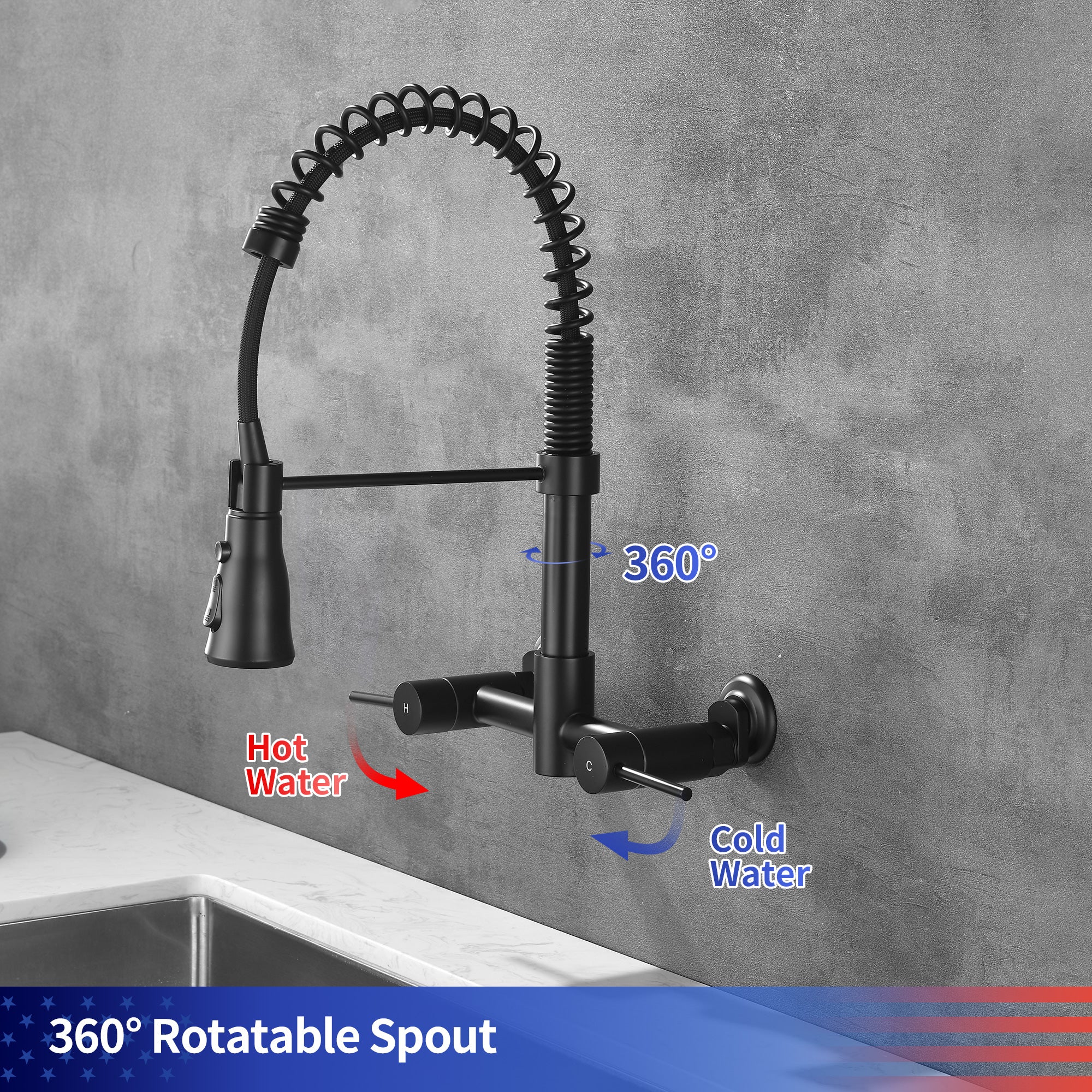 Single-Handle Pull-Down Kitchen Faucet (S6019)