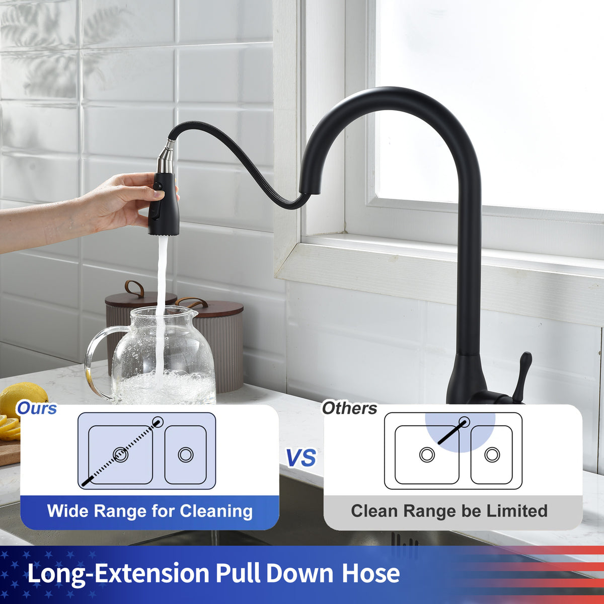 RAINLEX Single-Handle Pull-Down Kitchen Faucet (S6020)