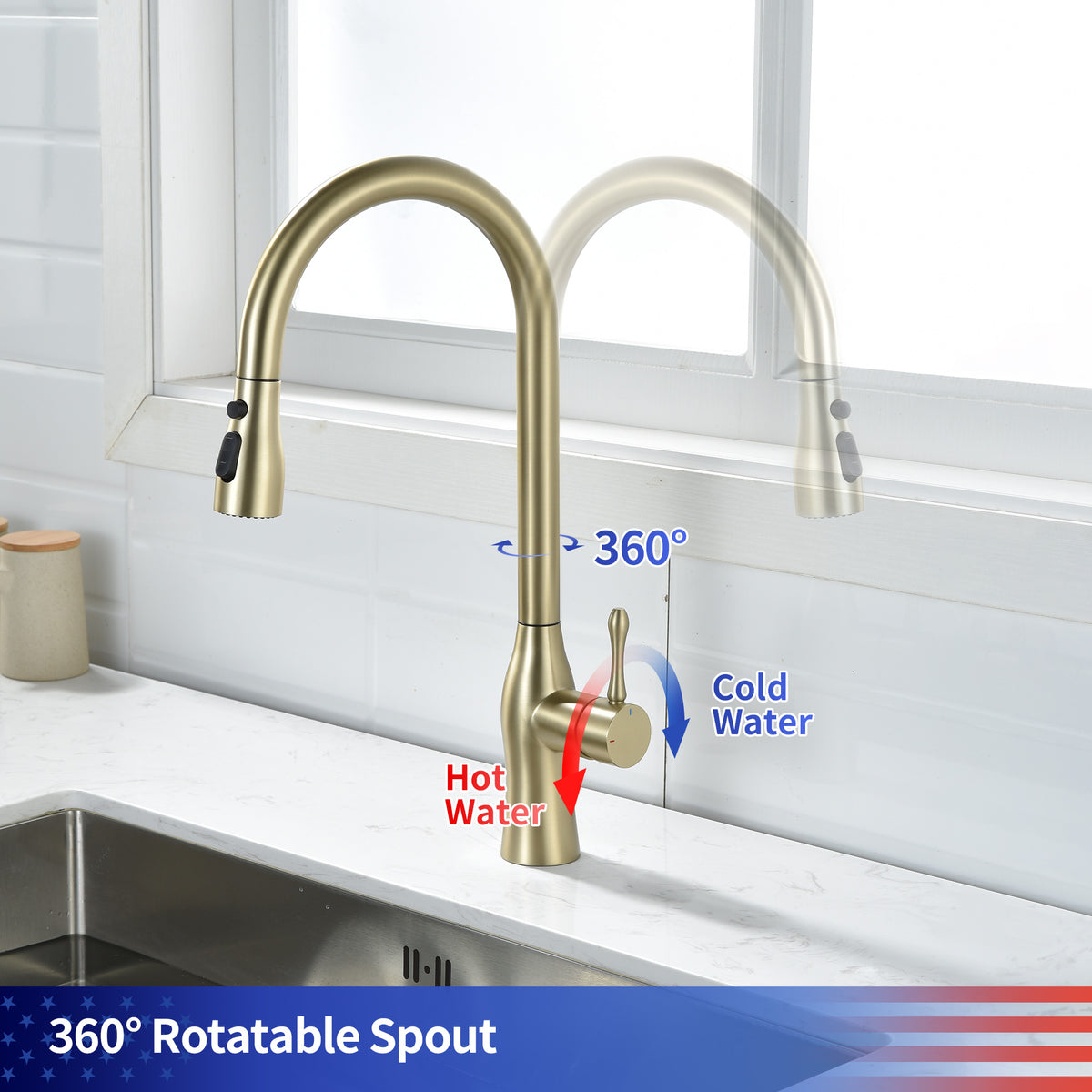 RAINLEX Single-Handle Pull-Down Kitchen Faucet (S6020)
