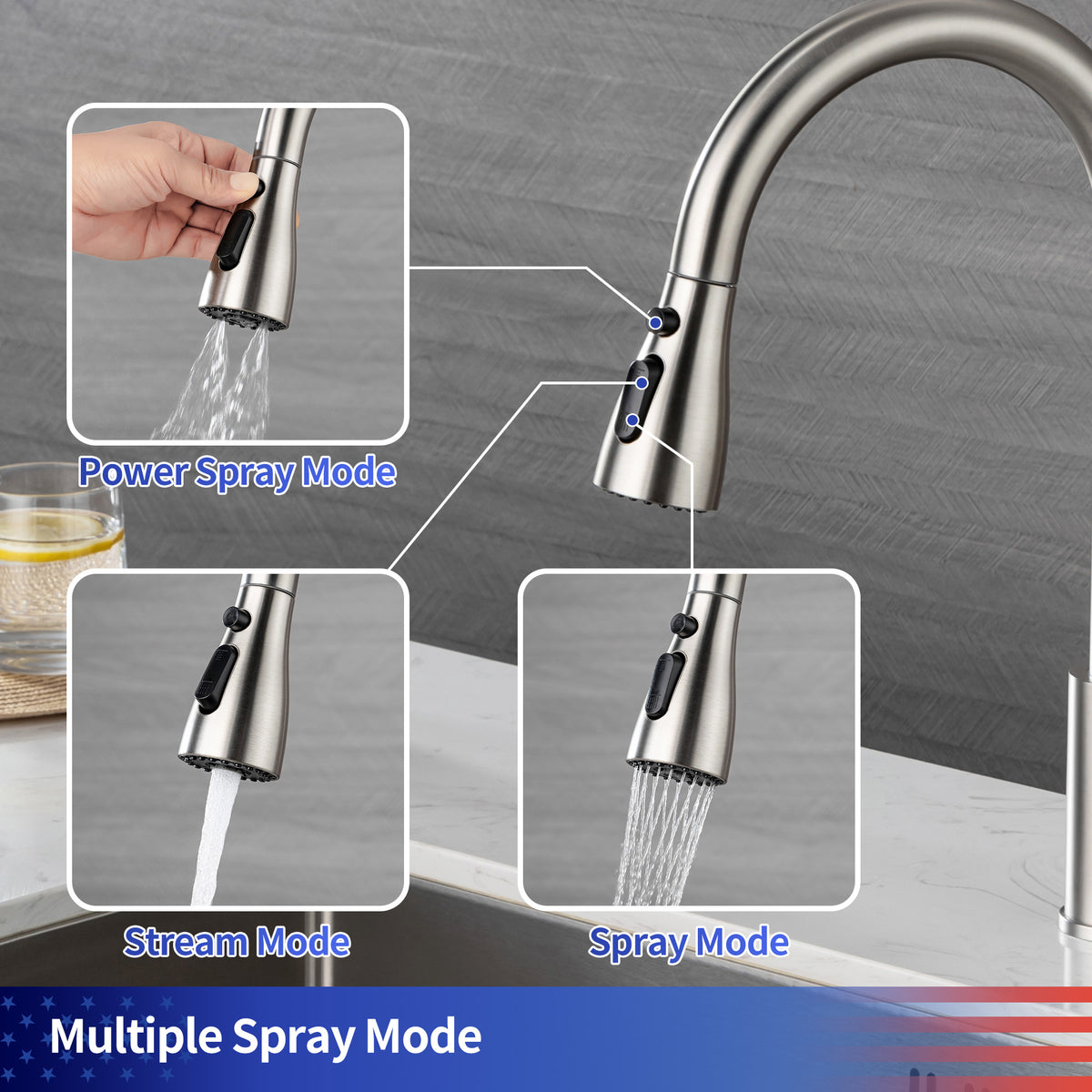 RAINLEX Single-Handle Pull-Down Kitchen Faucet (S6087)