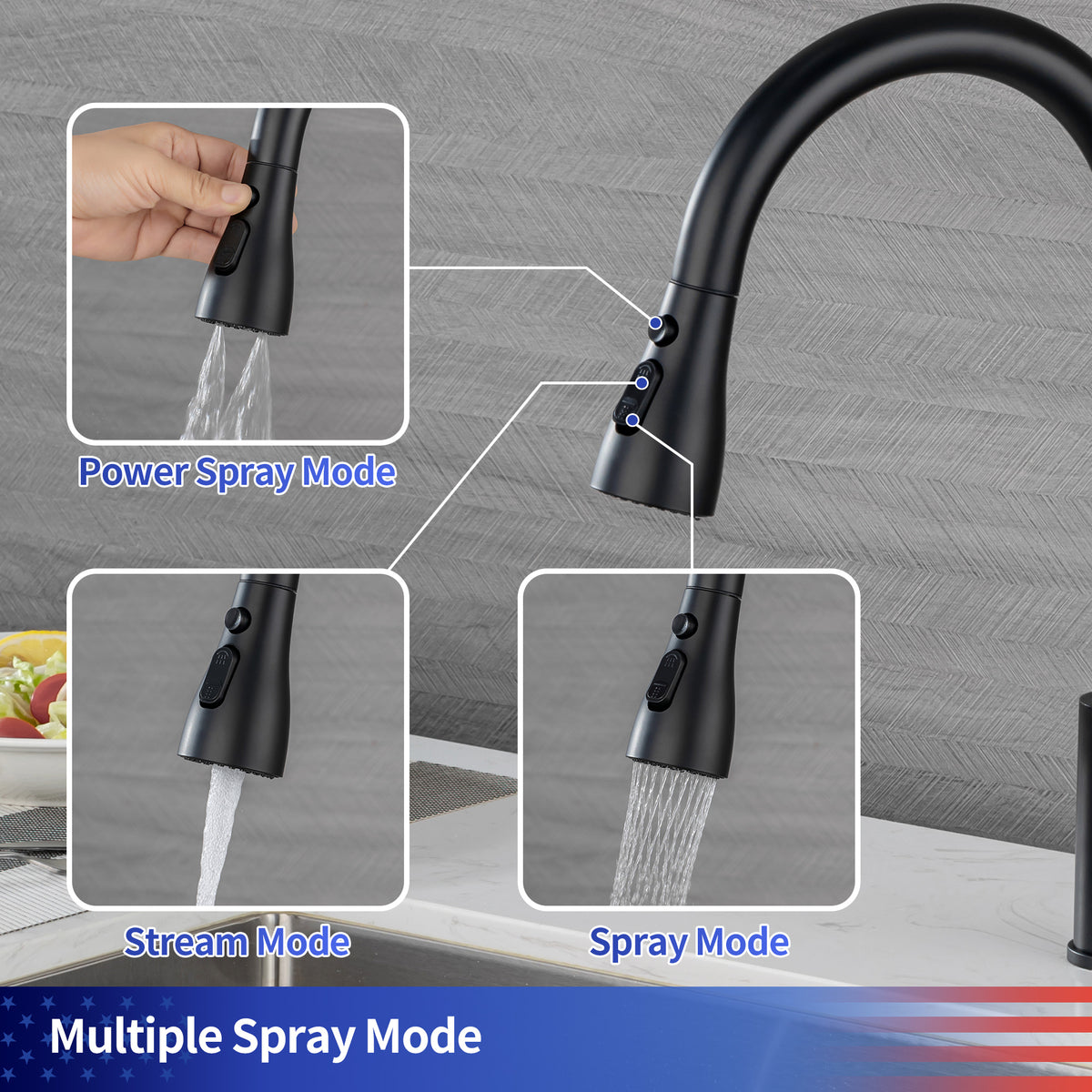 RAINLEX Single-Handle Pull-Down Kitchen Faucet (S6087)