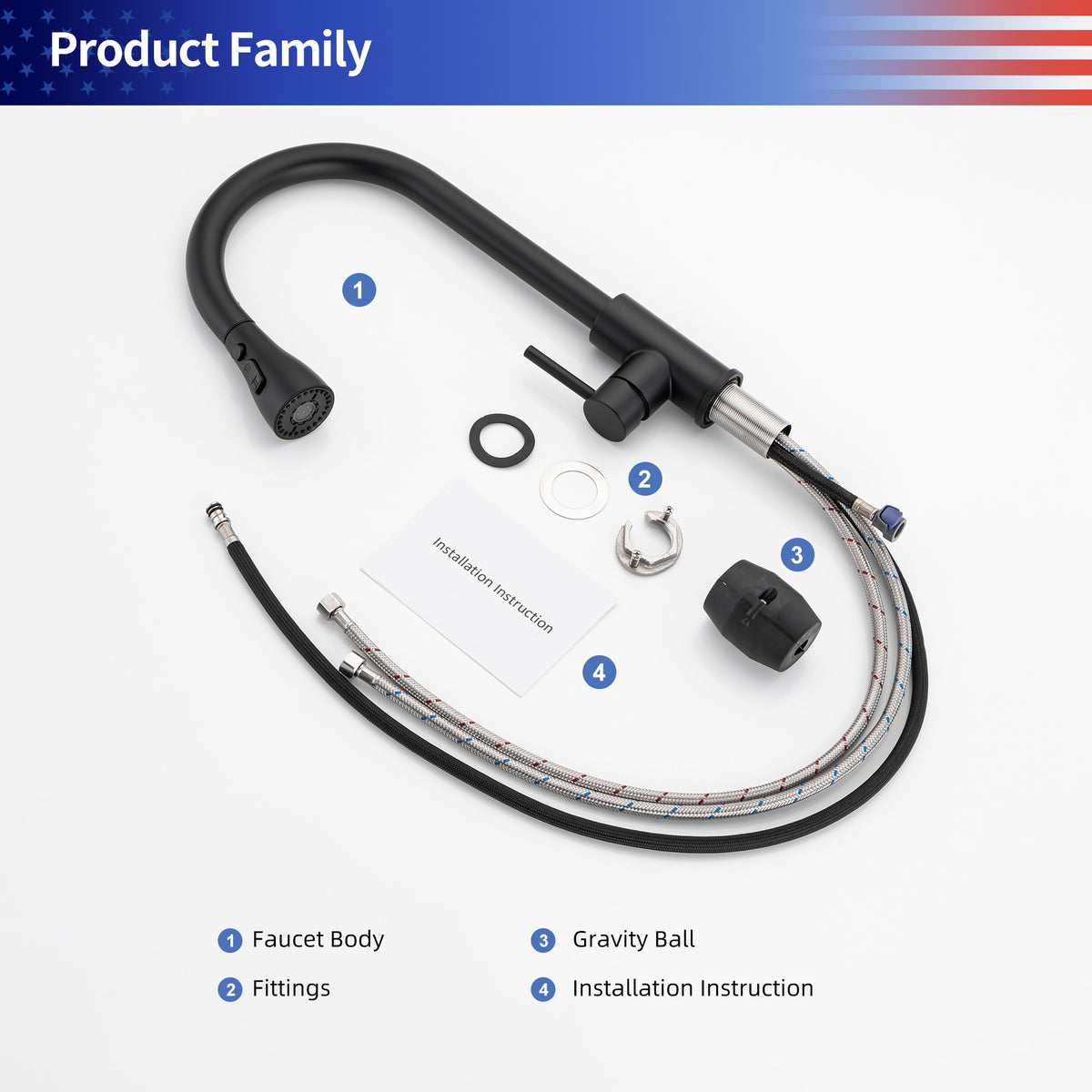 RAINLEX Single-Handle Pull-Down Kitchen Faucet (S6087)