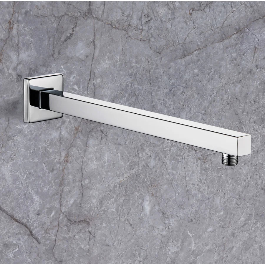 24" Square Extra-Long Wall-Mount Shower Arm with Flange
