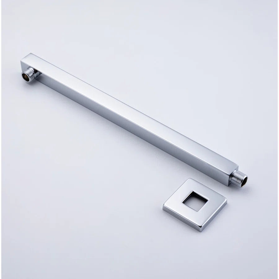 24" Square Extra-Long Wall-Mount Shower Arm with Flange