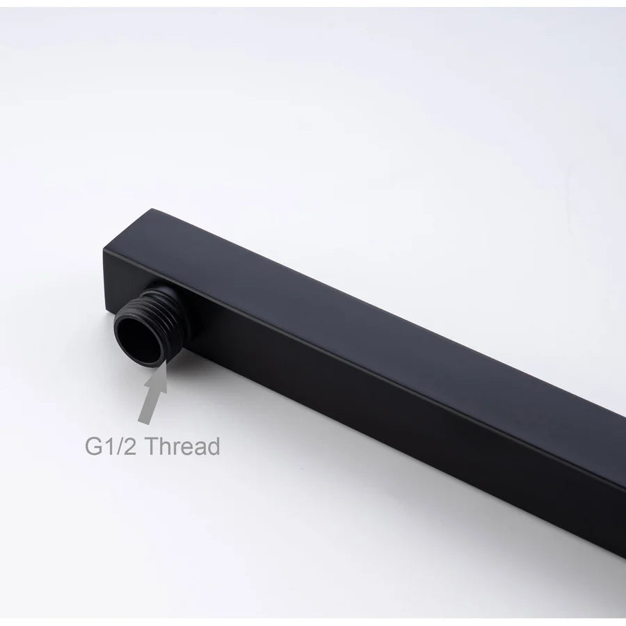 24" Square Extra-Long Wall-Mount Shower Arm with Flange