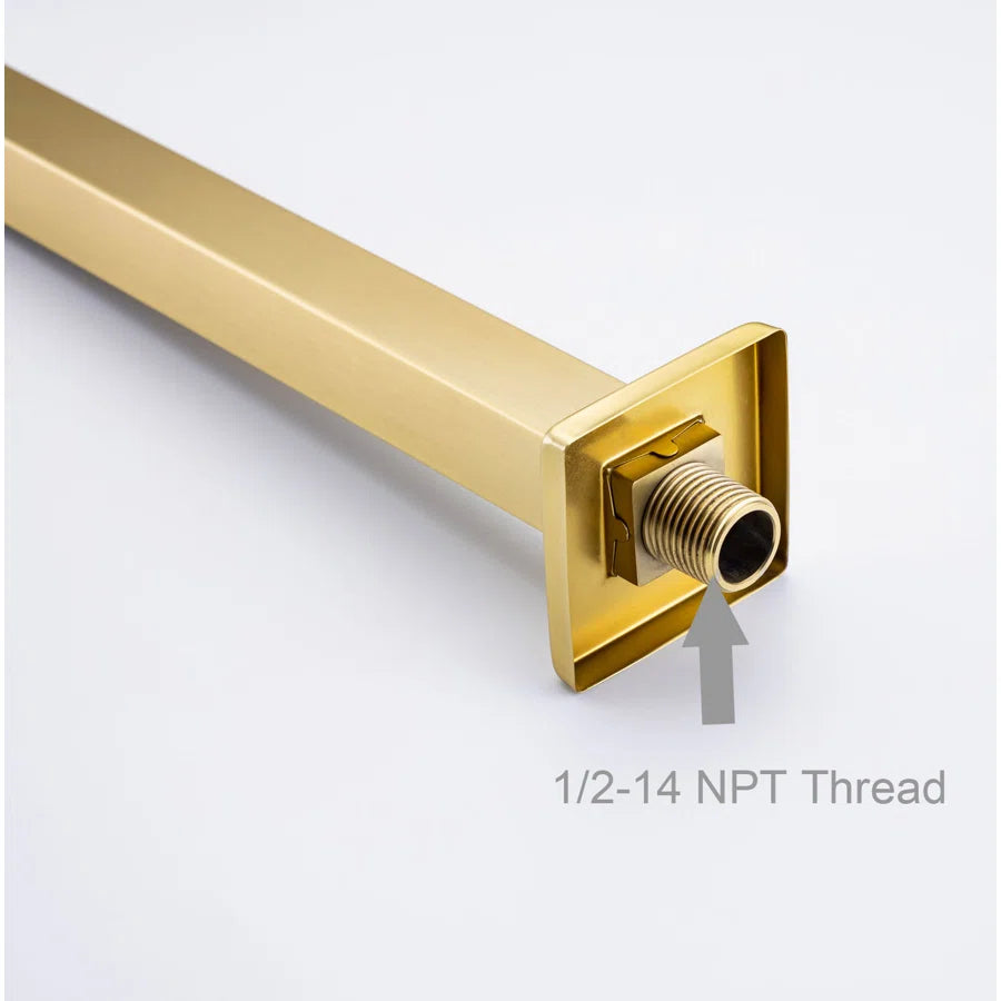 24" Square Extra-Long Wall-Mount Shower Arm with Flange