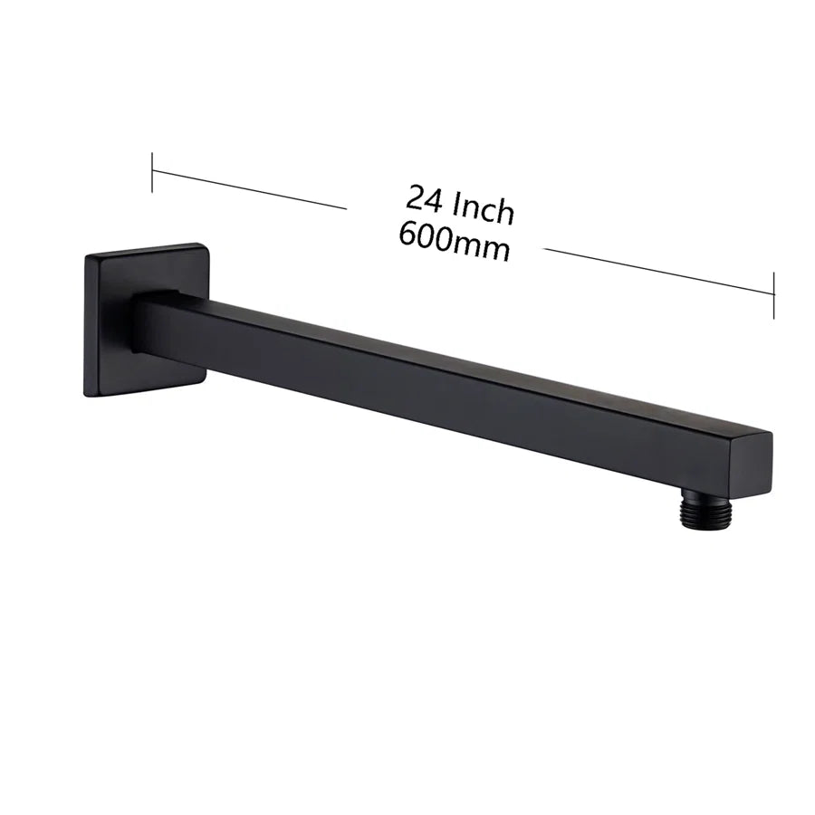 24" Square Extra-Long Wall-Mount Shower Arm with Flange