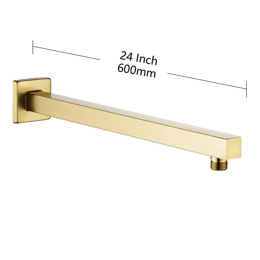 24" Square Extra-Long Wall-Mount Shower Arm with Flange