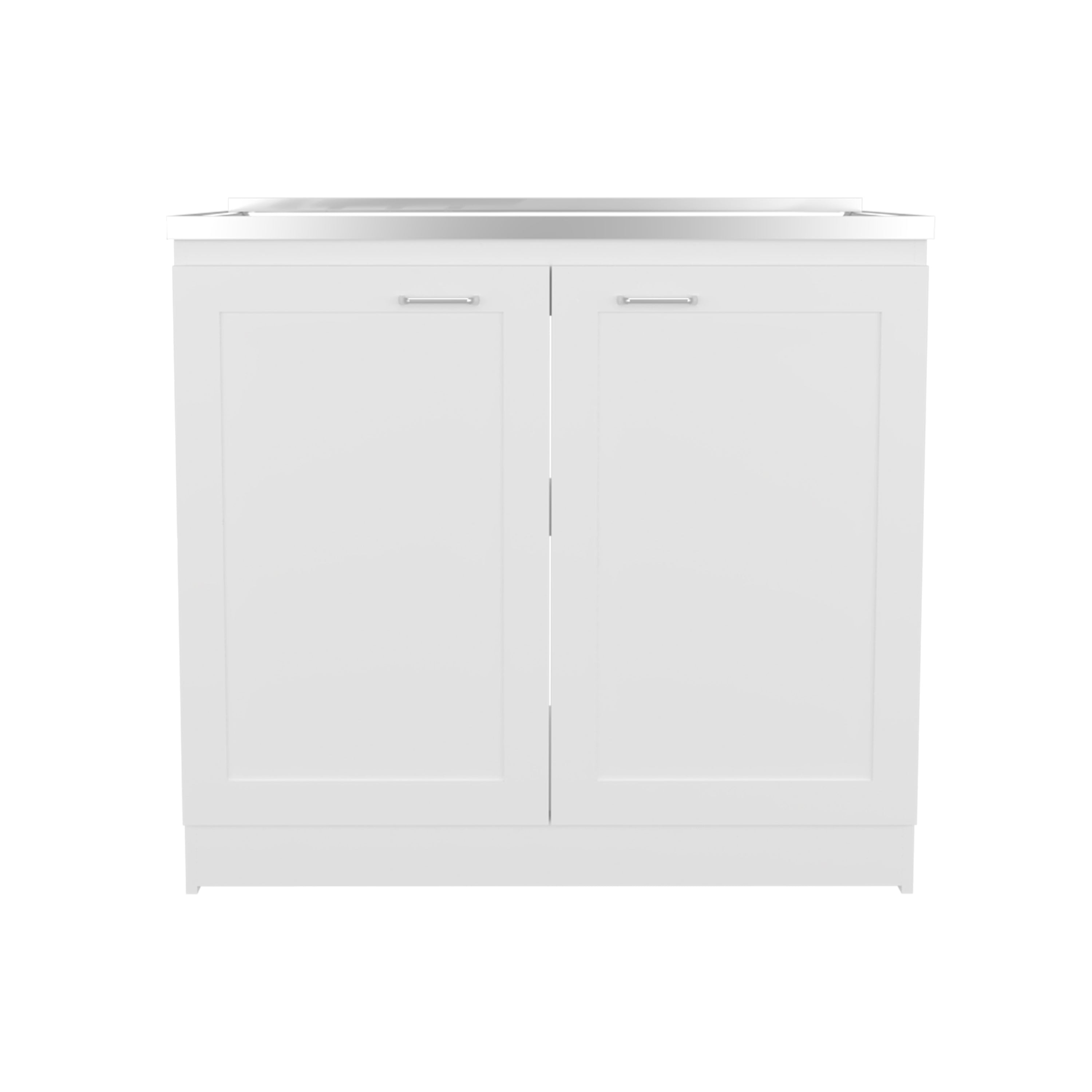 Rainlex Zurich 39" Utility Sink Cabinet with Stainless Steel Sink, White