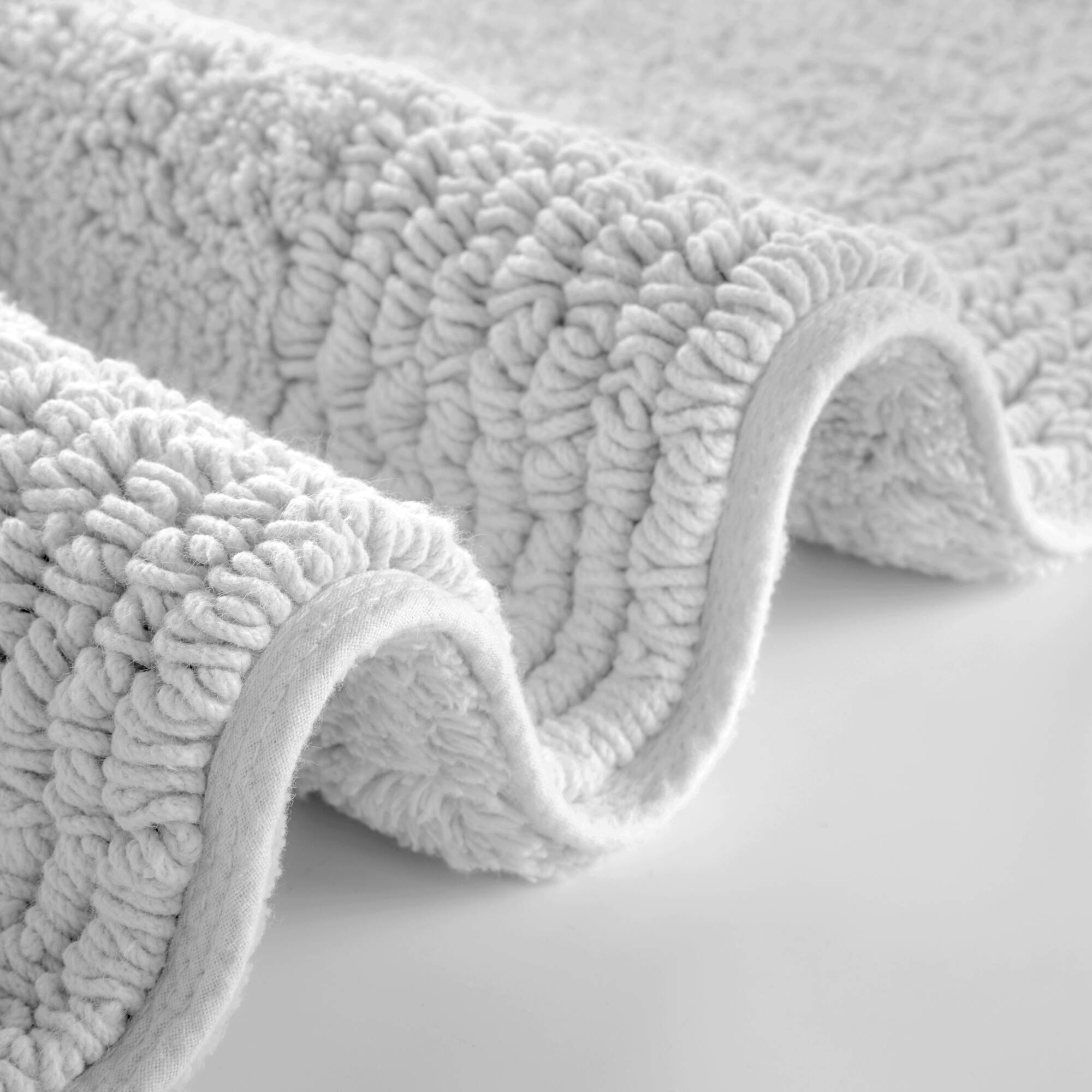 Rainlex 20" x 30" Reversible Cotton Bath Rug, Gray