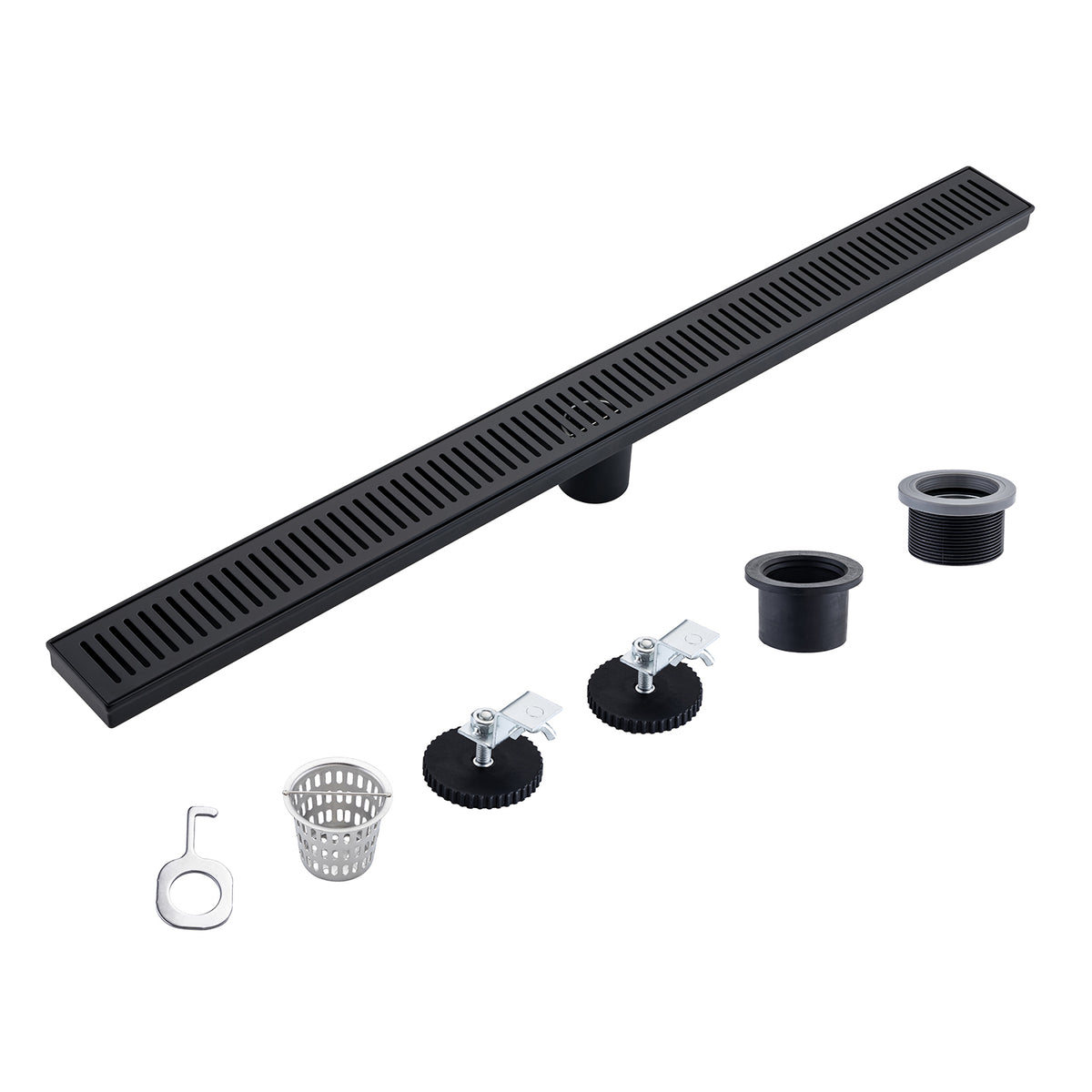 RAINLEX 32 in. Linear Grid Shower Drain in Brushed Nickel
