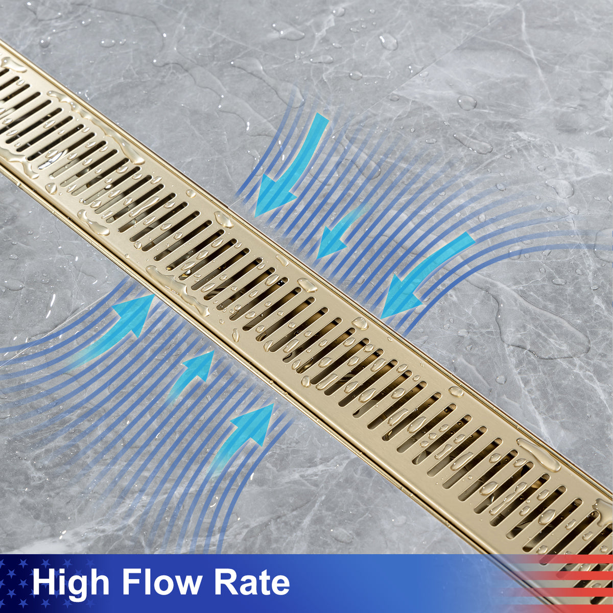 RAINLEX 32 in. Linear Grid Shower Drain in Brushed Nickel