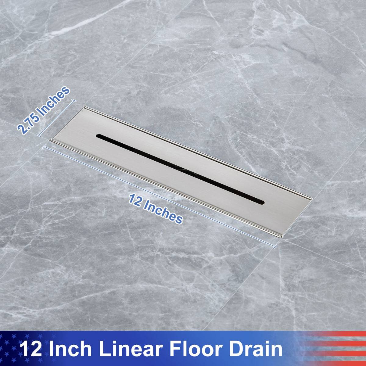 Drain de douche à grille linéaire de 12 po de largeur RX7006-12