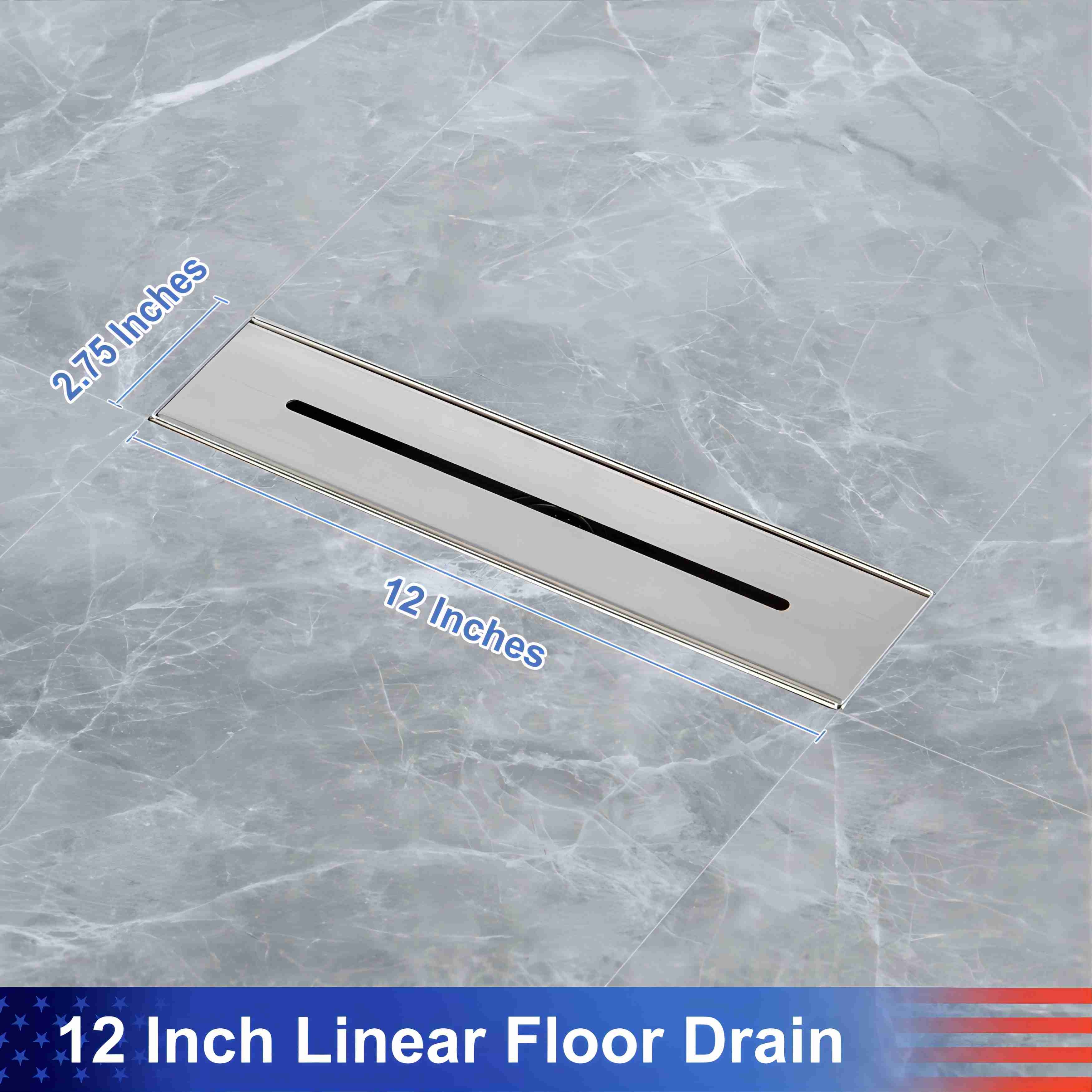 12'' W Linear Grid Shower Drain