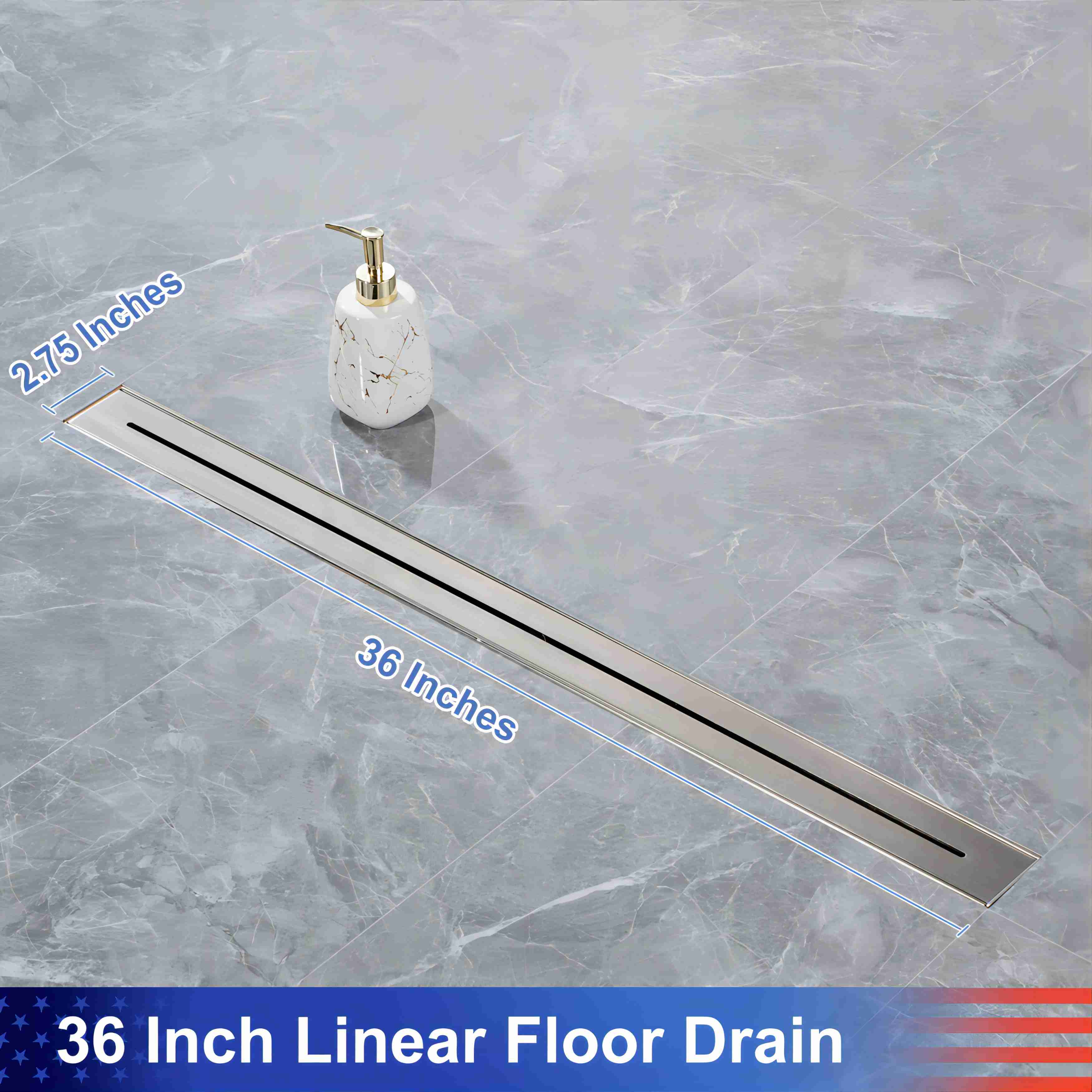 Drain de douche à grille linéaire de 36 po de largeur RX7006-36