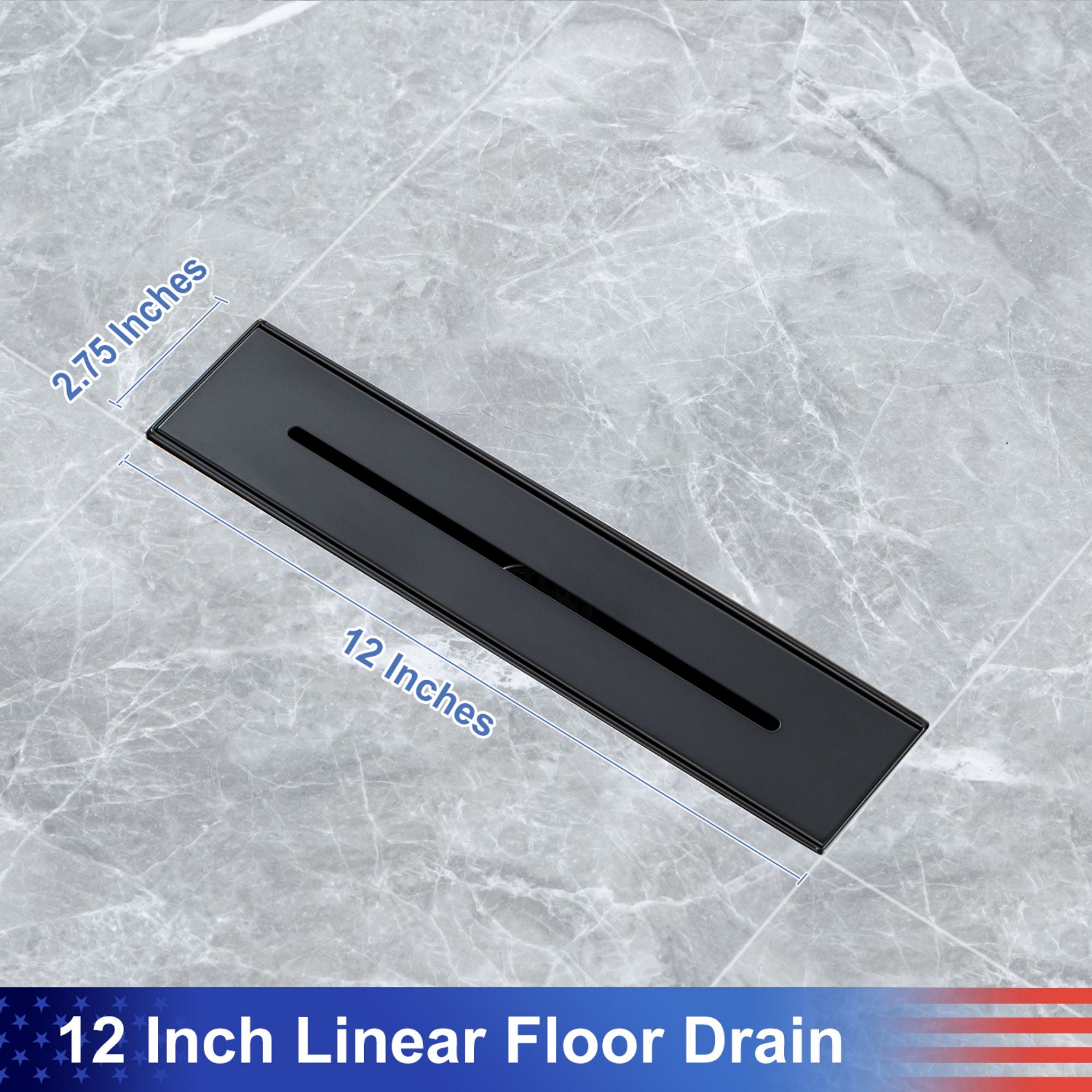 Drain de douche à grille linéaire de 12 po de largeur RX7006-12