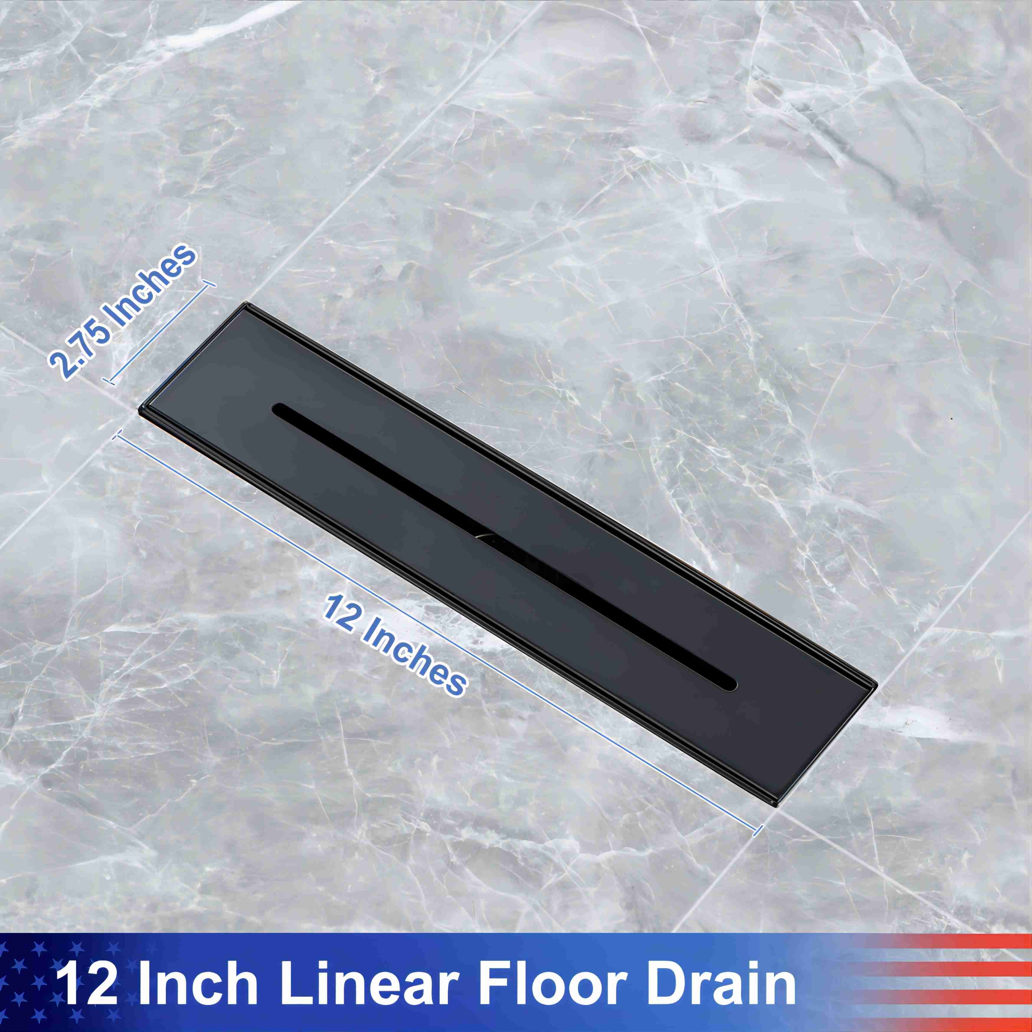 Drain de douche à grille linéaire de 12 po de largeur RX7006-12